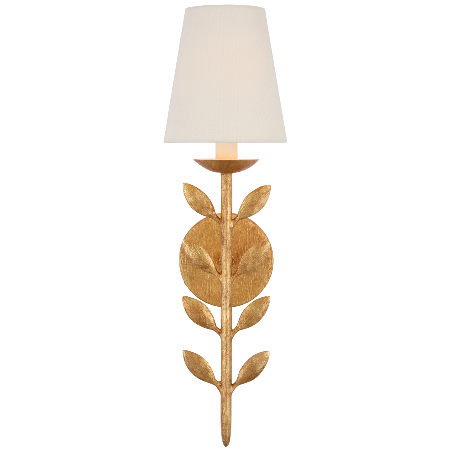 Avery 20" Sconce Antique Gold Leaf with Linen Shade