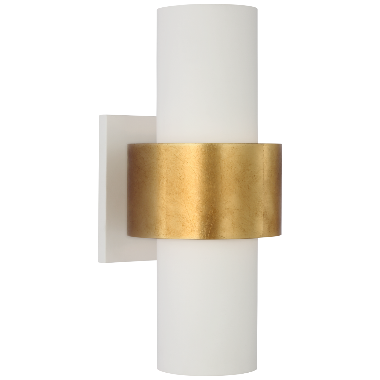Chalmette Medium Layered Sconce in Plaster White and Gild