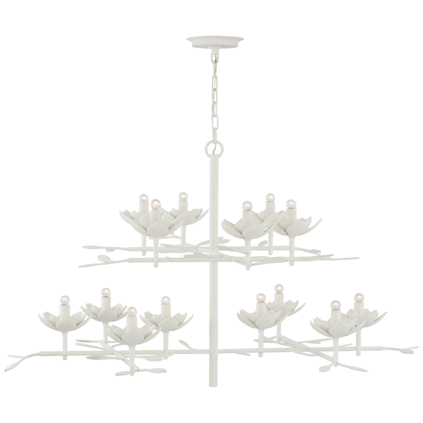 Clementine 53" Tiered Chandelier in Plaster White