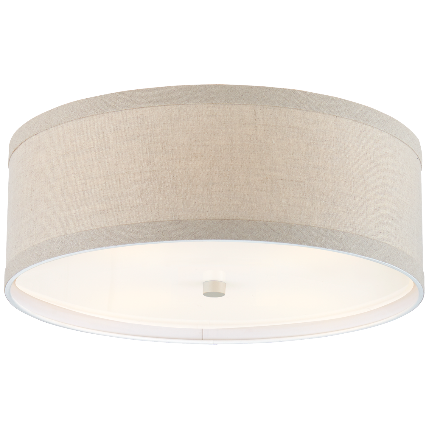 Walker Medium Flush Mount in Light Cream with Natural Linen Shade