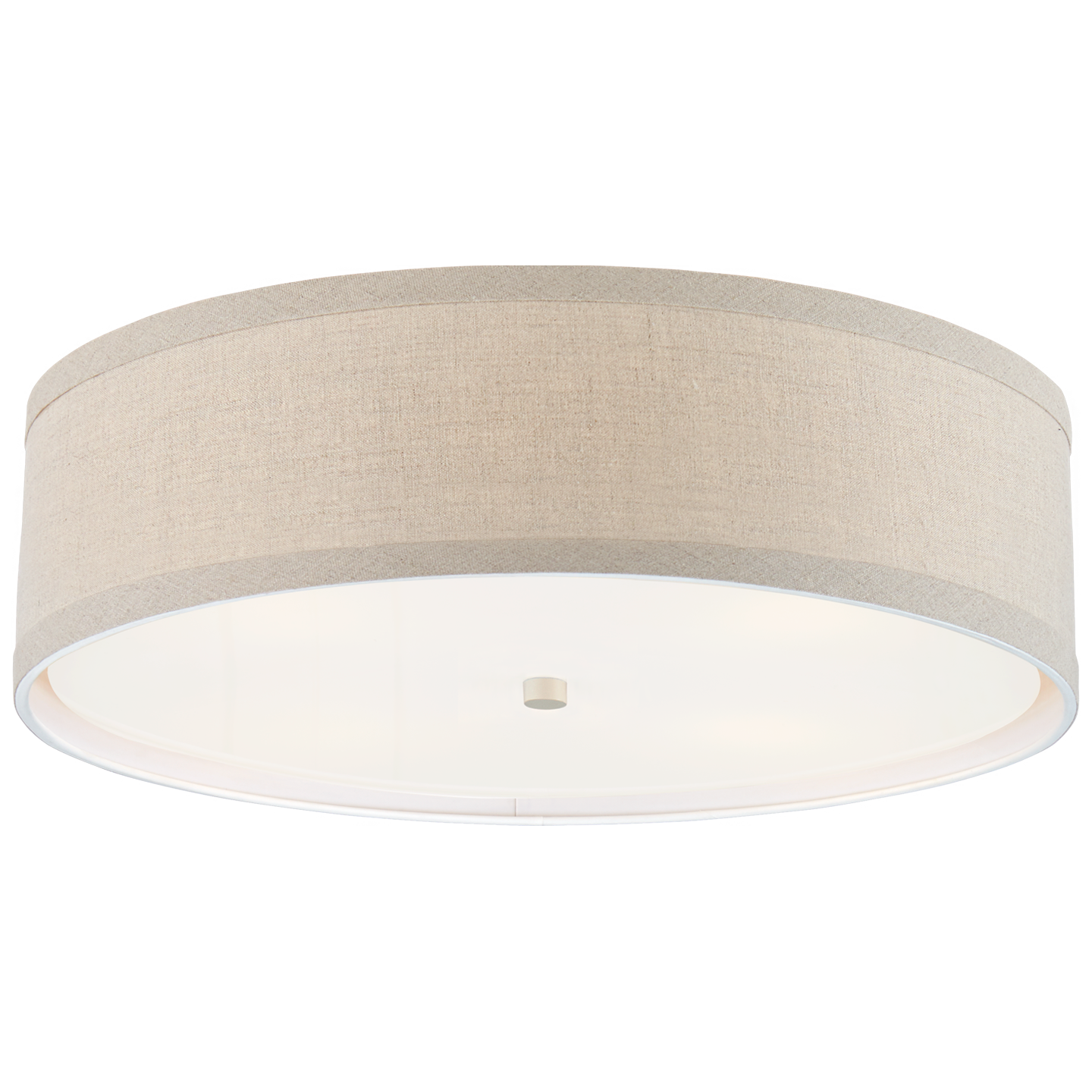 Walker Large Flush Mount in Light Cream with Natural Linen Shade