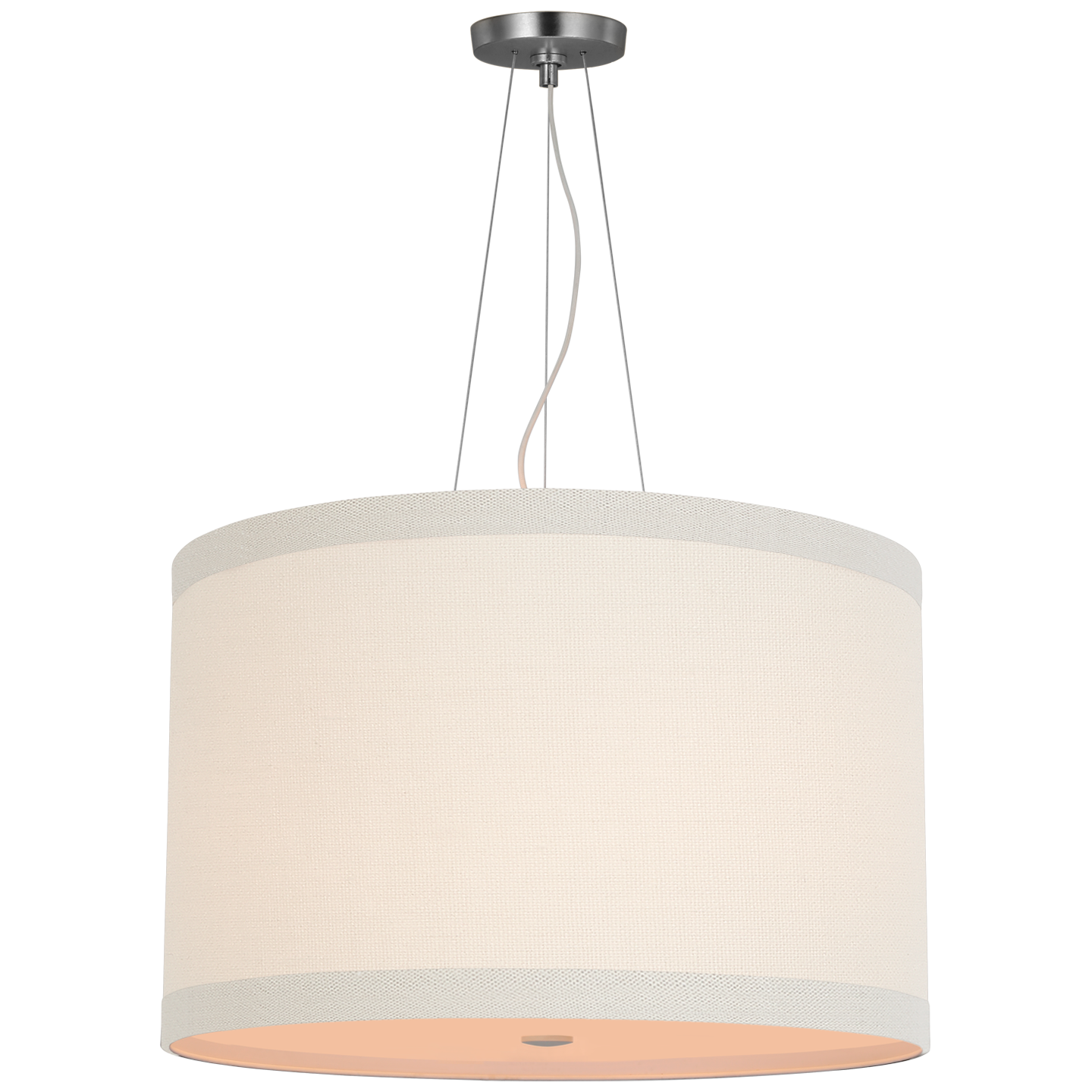 Walker Medium Hanging Shade in Burnished Silver Leaf with Cream Linen Shade