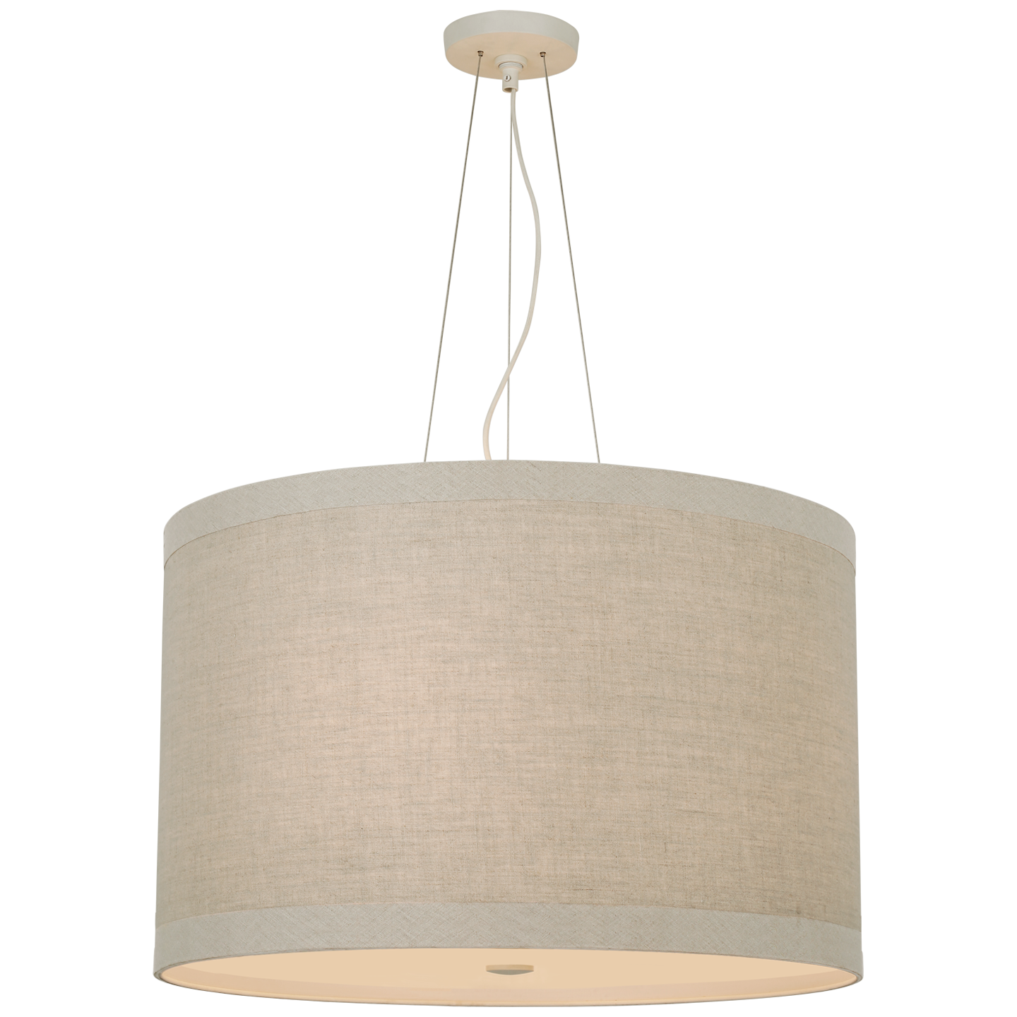 Walker Medium Hanging Shade in Light Cream with Natural Linen Shade