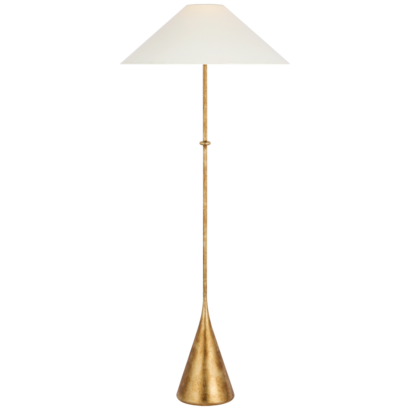 Zealous 62" Floor Lamp in Museum Gild with Linen Shade