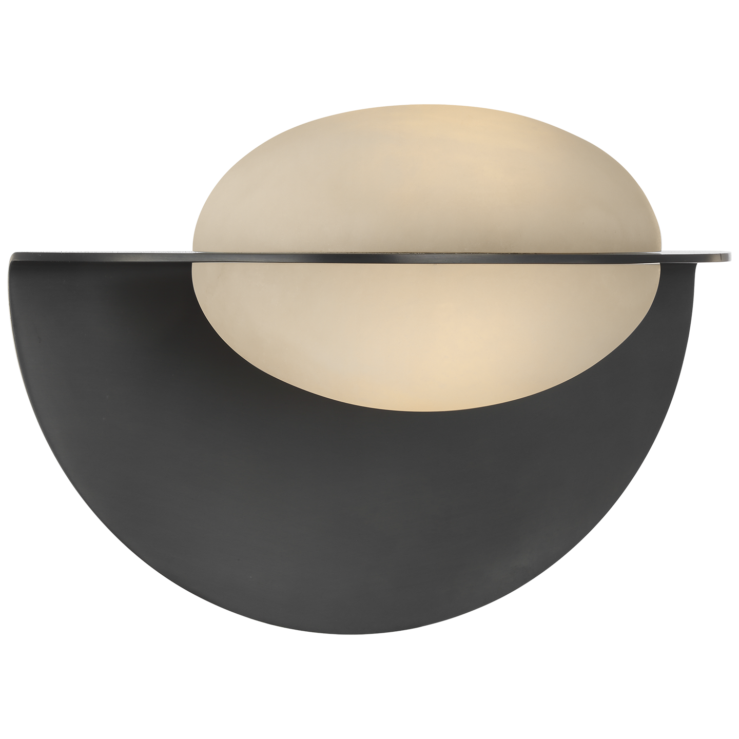 Fosse 9" Invertable Oval Sconce in Bronze with Alabaster
