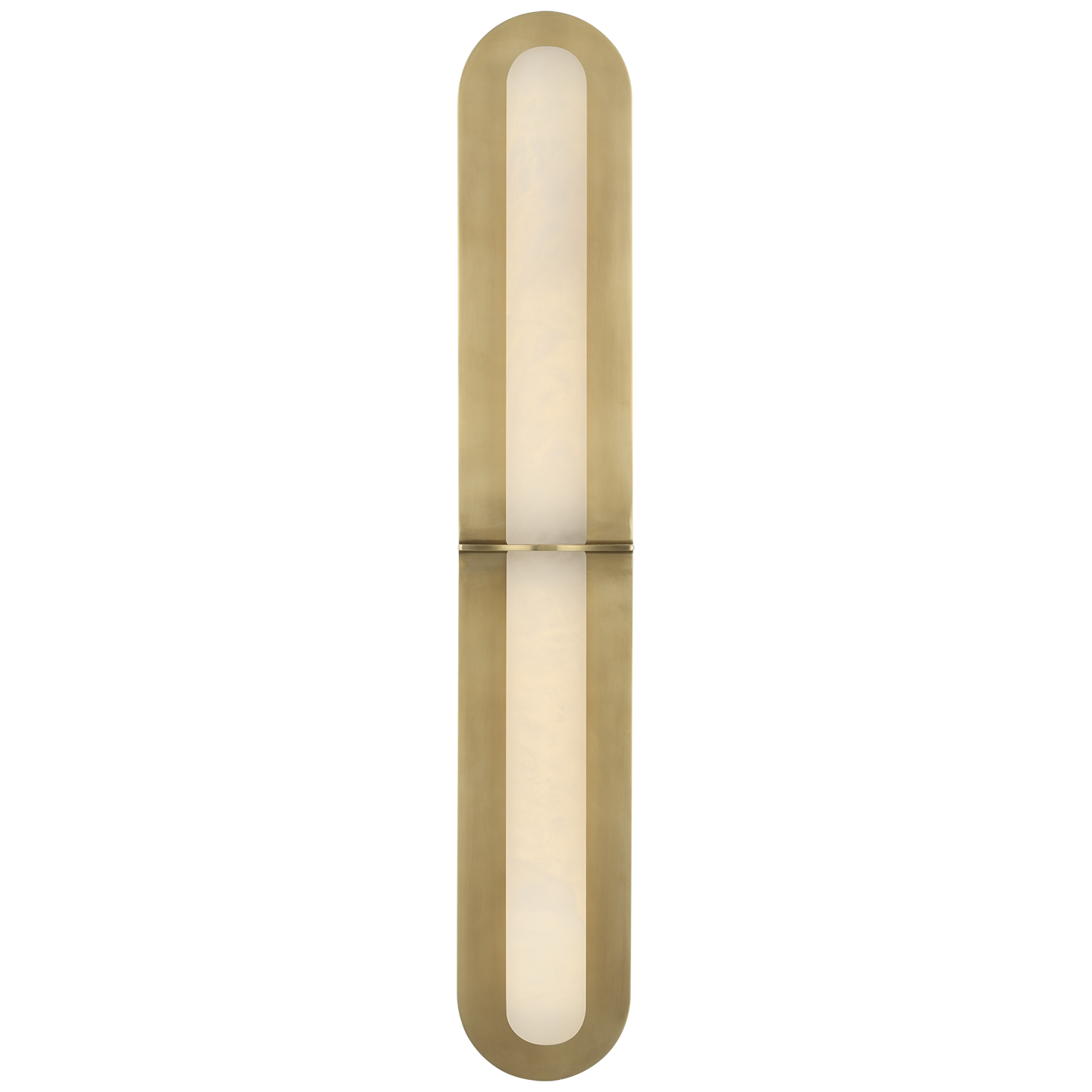 Fosse 28" Linear Tube Sconce in Antique-Burnished Brass with Alabaster