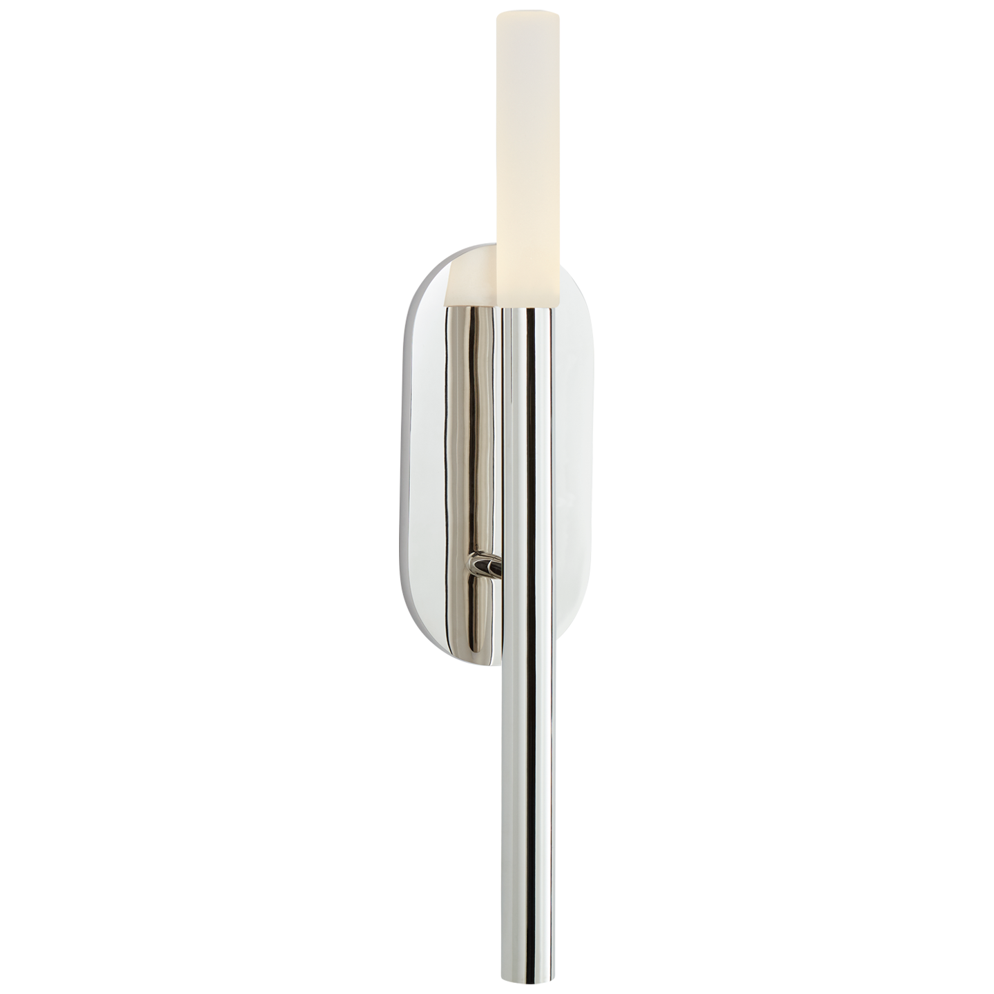 Rousseau Medium Bath Sconce in Polished Nickel with Etched Crystal