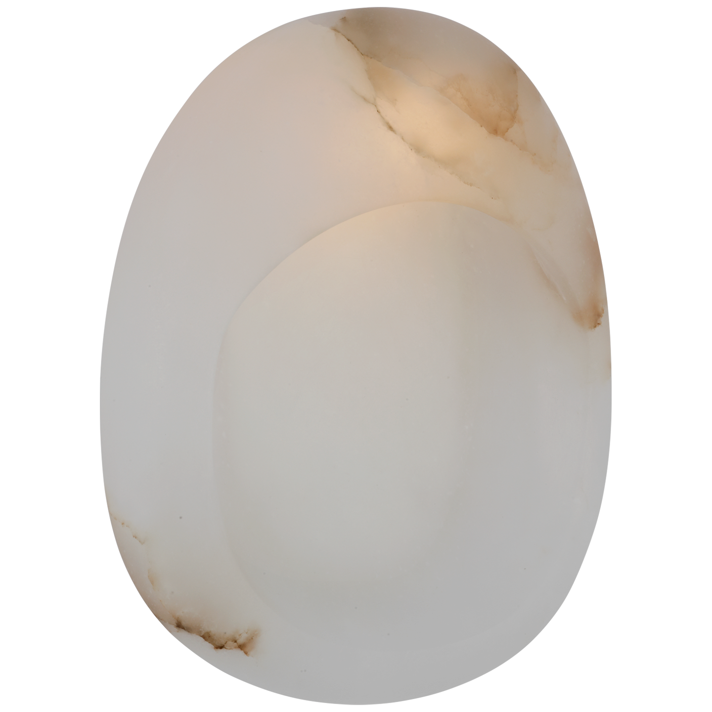 Esculpa 14" Rounded Wall Light in Alabaster and Antique-Burnished Brass