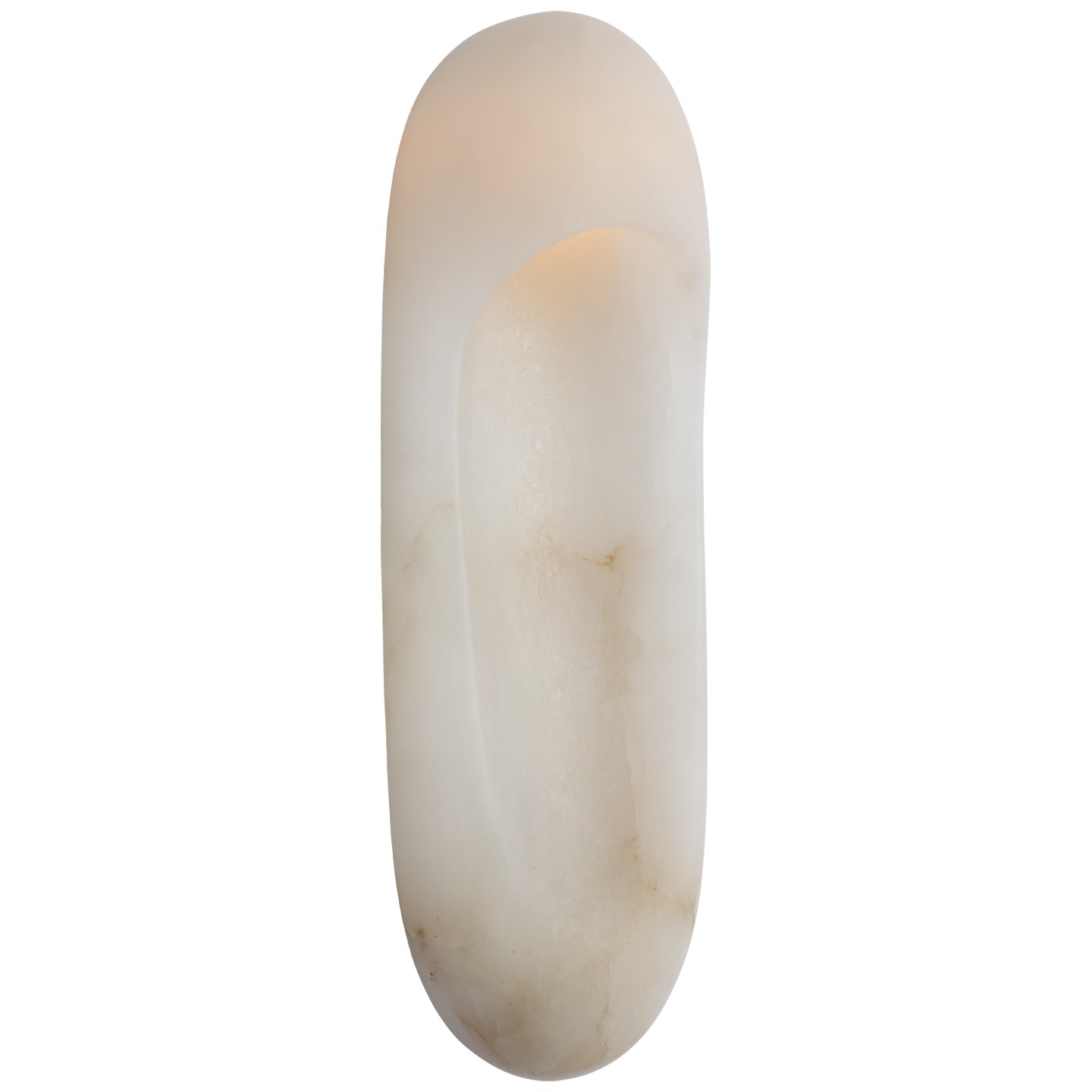 Esculpa 18" Elongated Wall Light in Alabaster and Antique-Burnished Brass