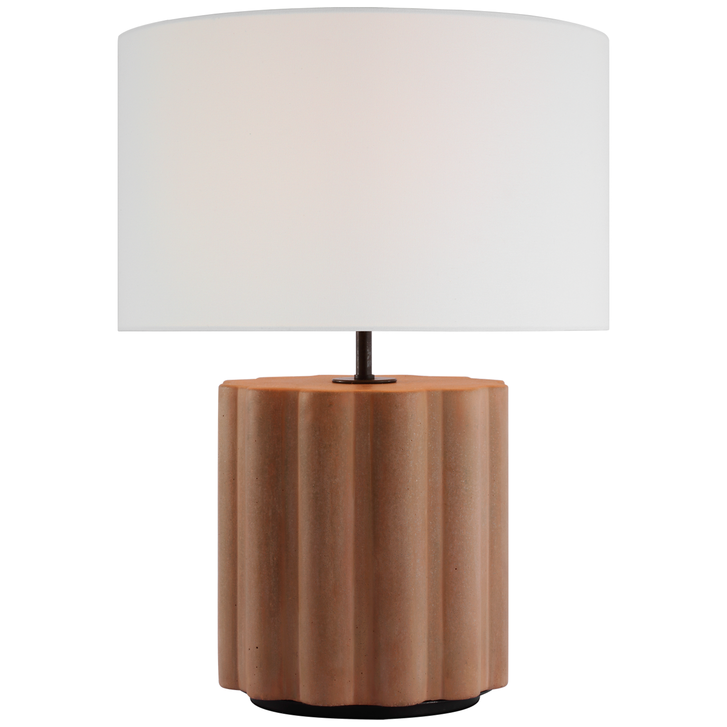 Scioto Medium Table Lamp in Terracotta Stained Concrete with Linen Shade