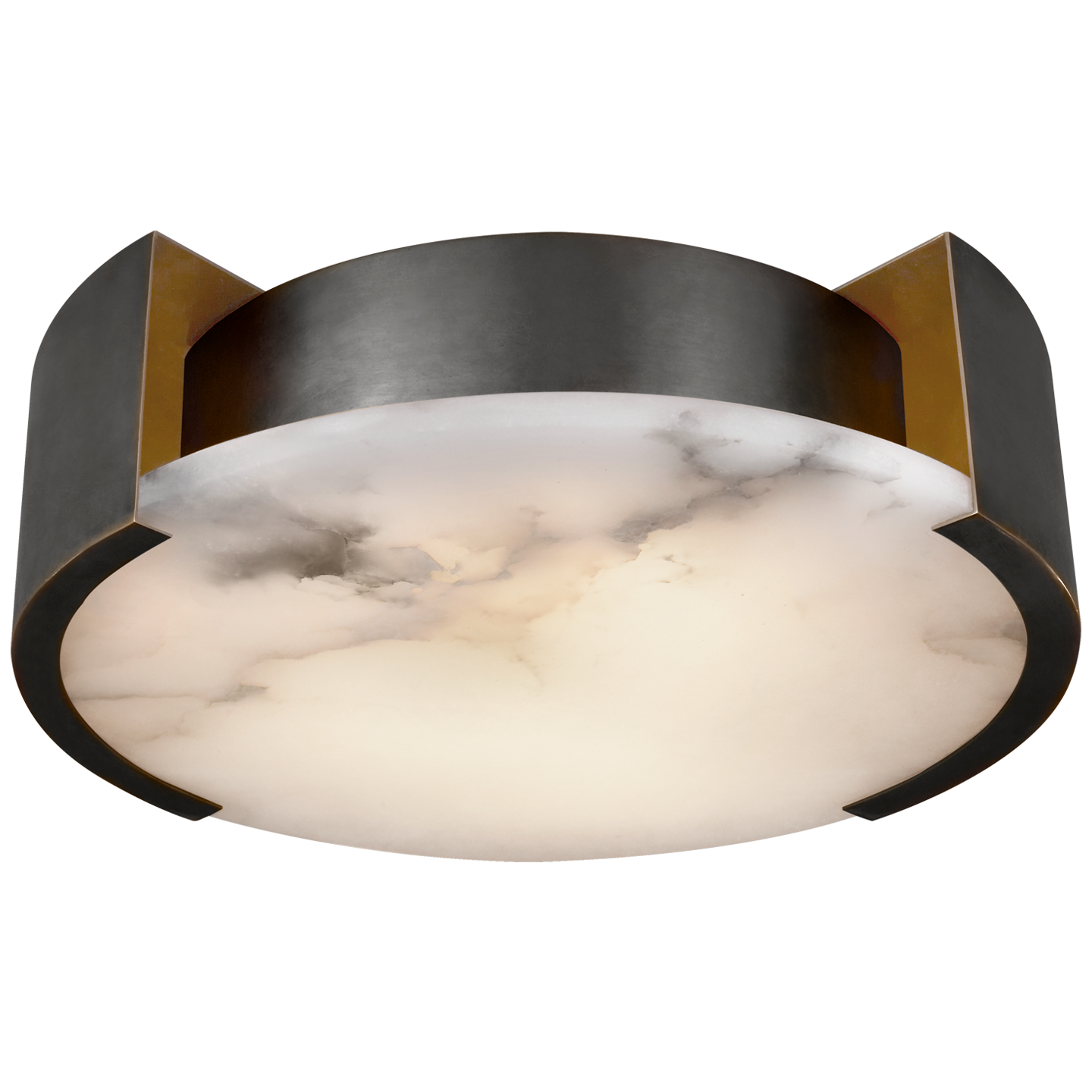Melange Small Flush Mount in Bronze with Alabaster