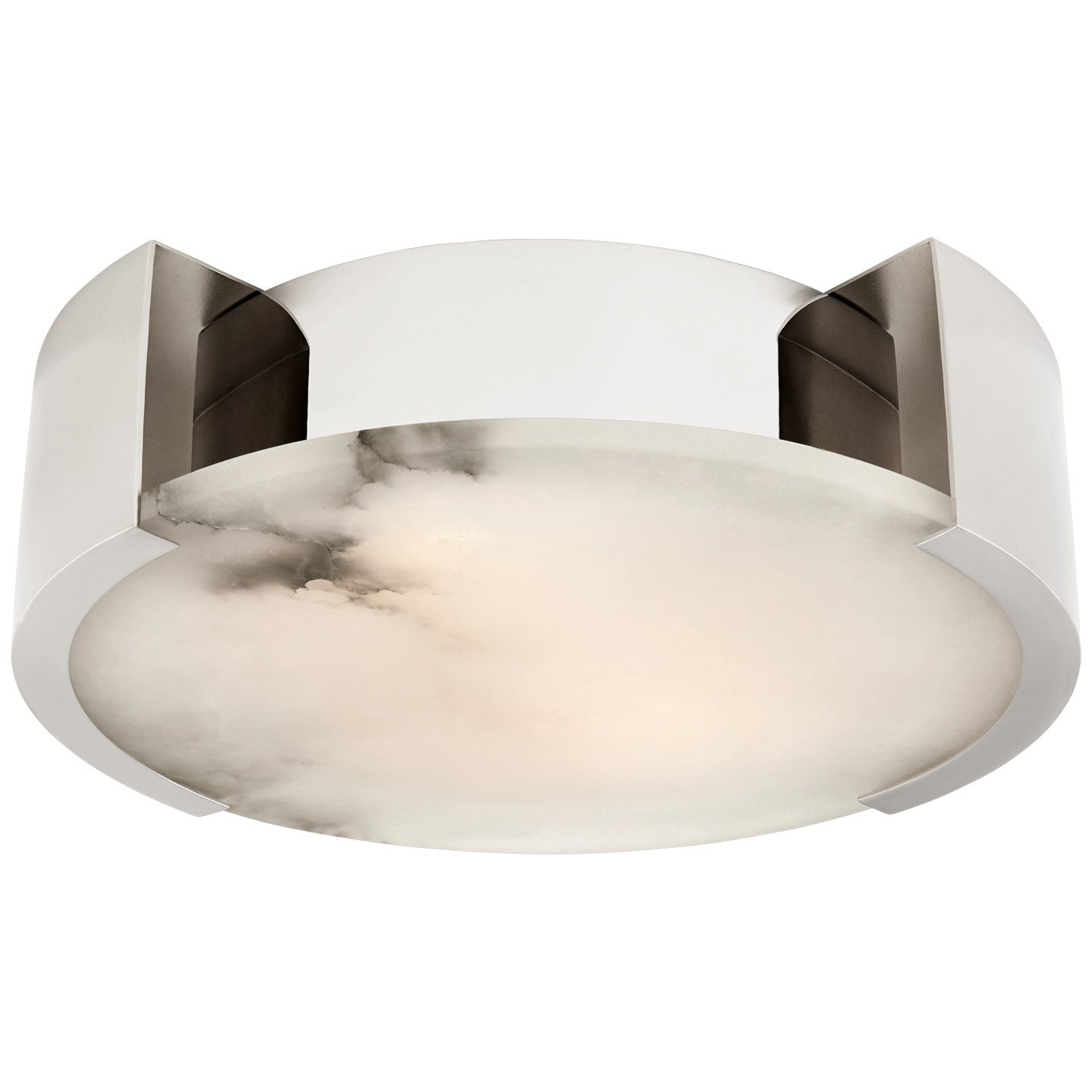 Melange Small Flush Mount in Polished Nickel with Alabaster