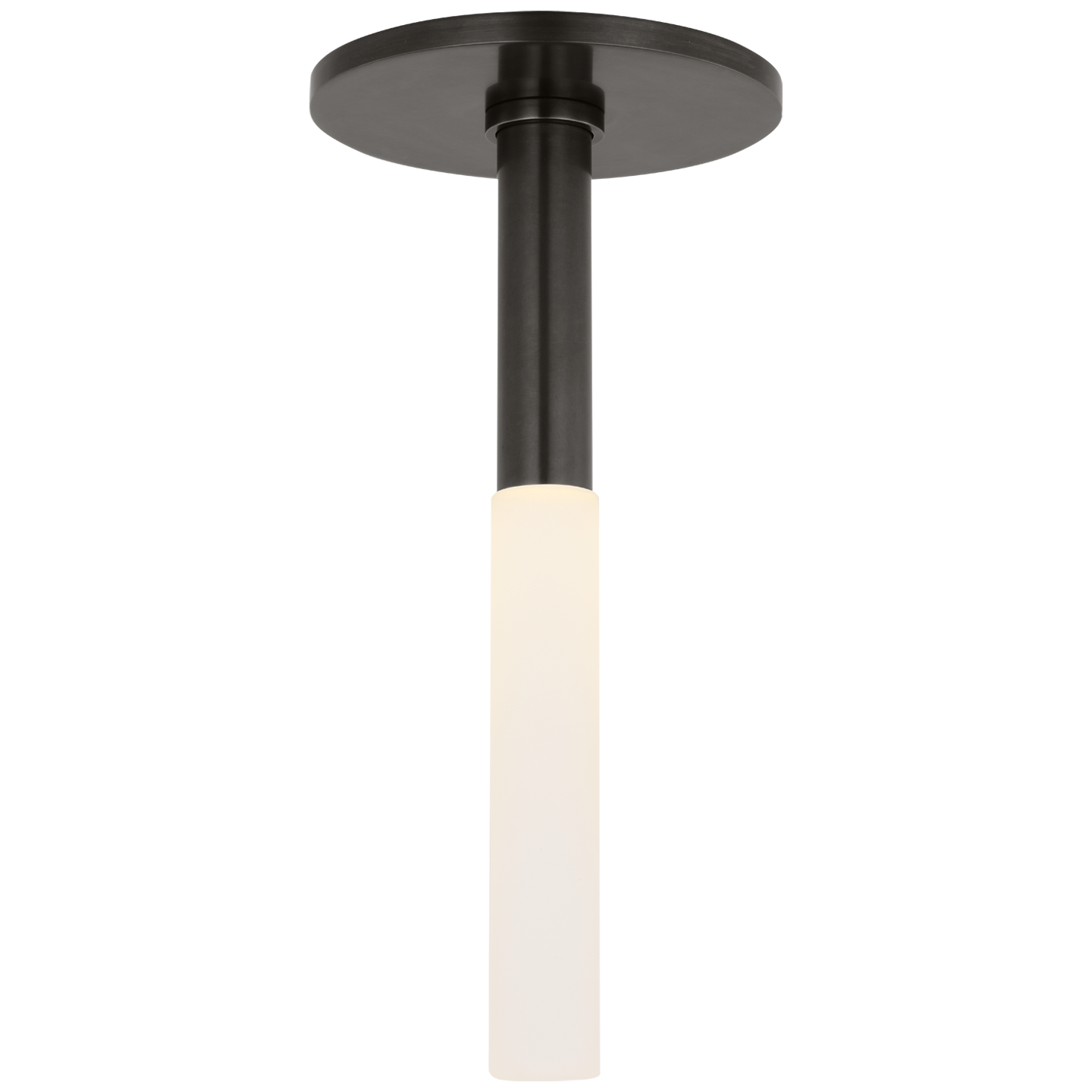 Rousseau Monopoint Flush Mount in Bronze with Etched Crystal