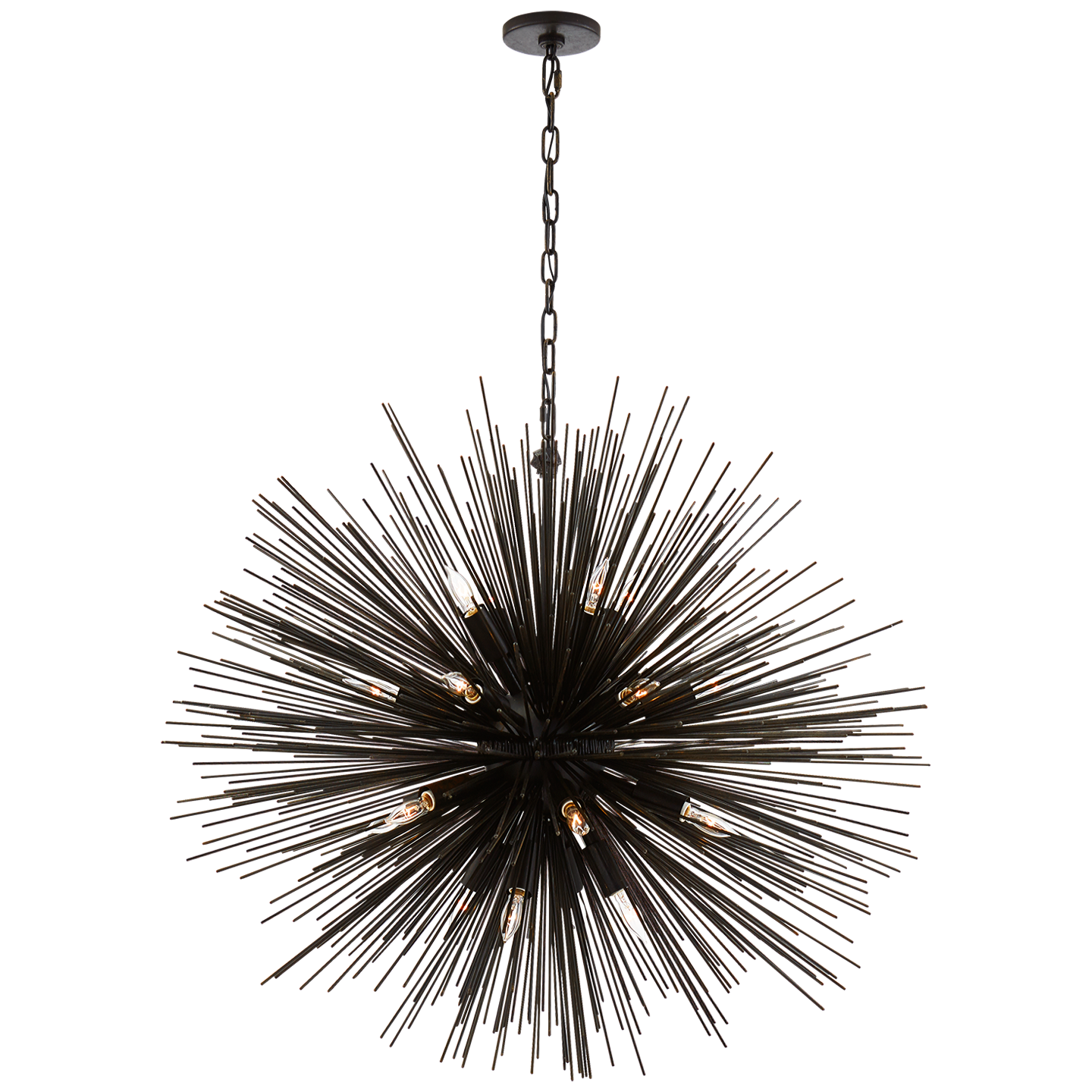 Strada Large Round Chandelier in Aged Iron