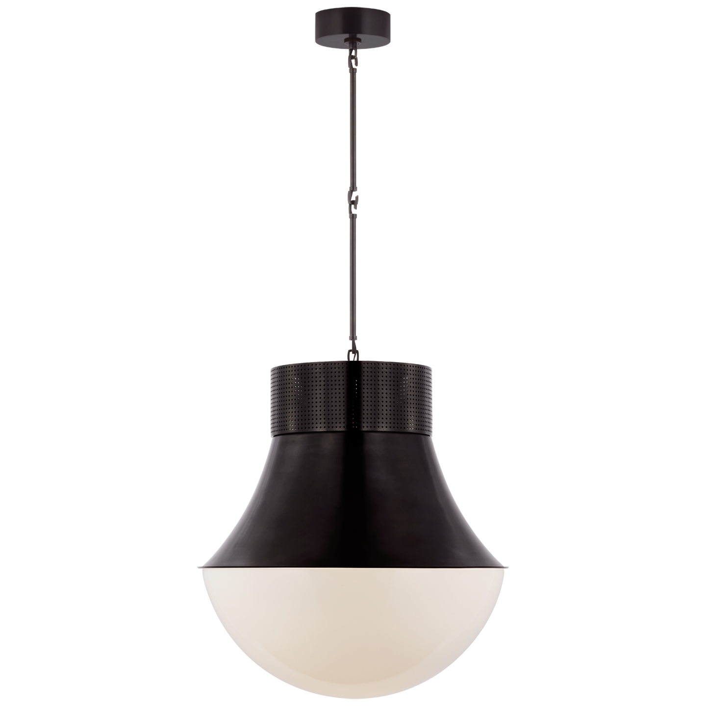 Precision 24" Pendant in Bronze with White Glass
