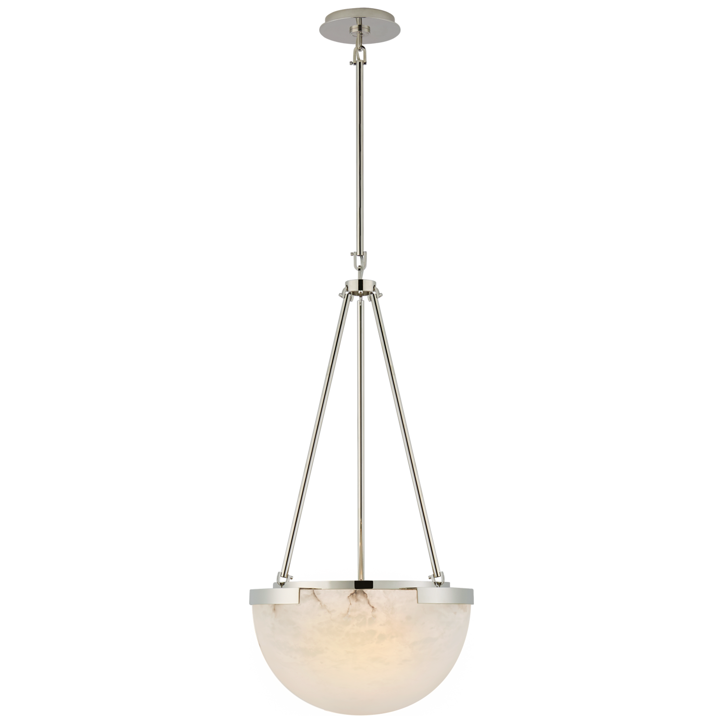 Melange Small Pendant in Polished Nickel with Alabaster