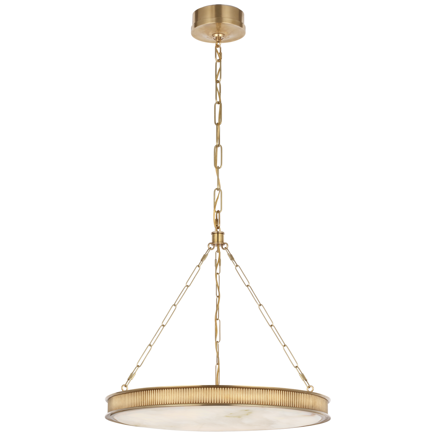 Matthew 24" Chandelier in Soft Brass with Alabaster