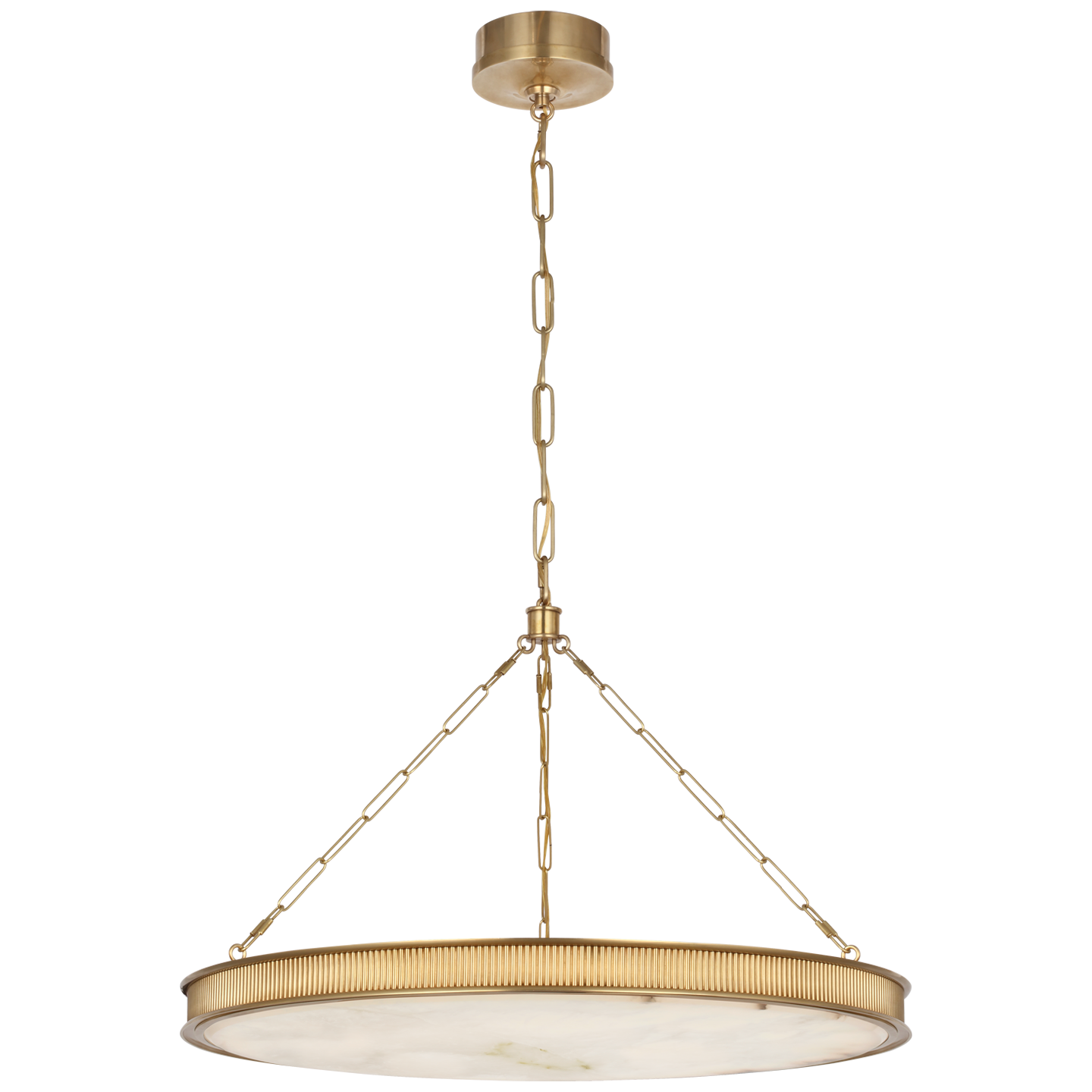 Matthew 30" Chandelier in Soft Brass with Alabaster