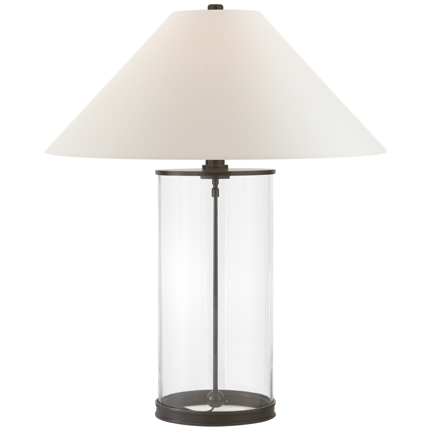 Modern Table Lamp in Bronze with White Paper Shade