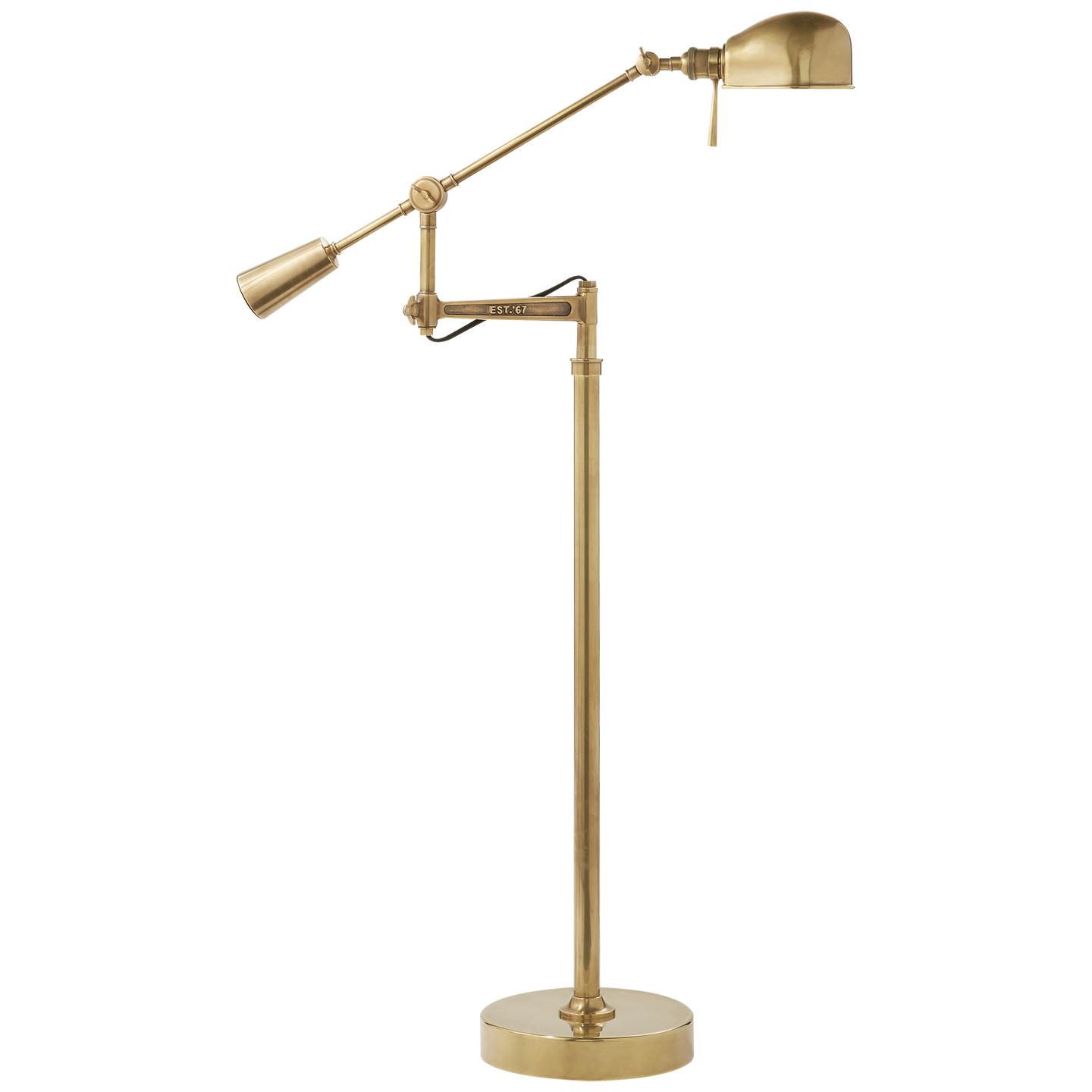 RL '67 Boom Arm Floor Lamp in Natural Brass
