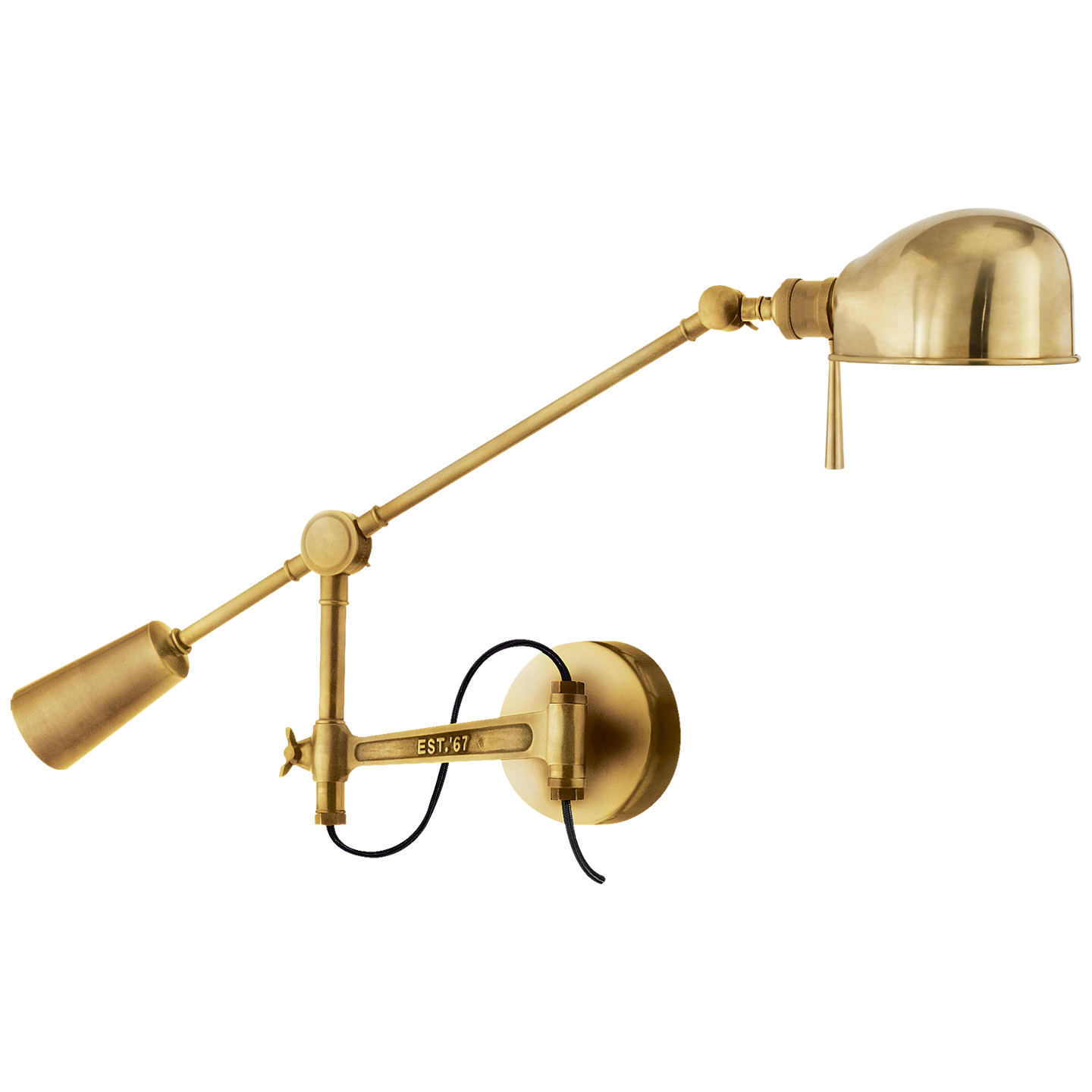 RL '67 Boom Arm Wall Lamp in Natural Brass