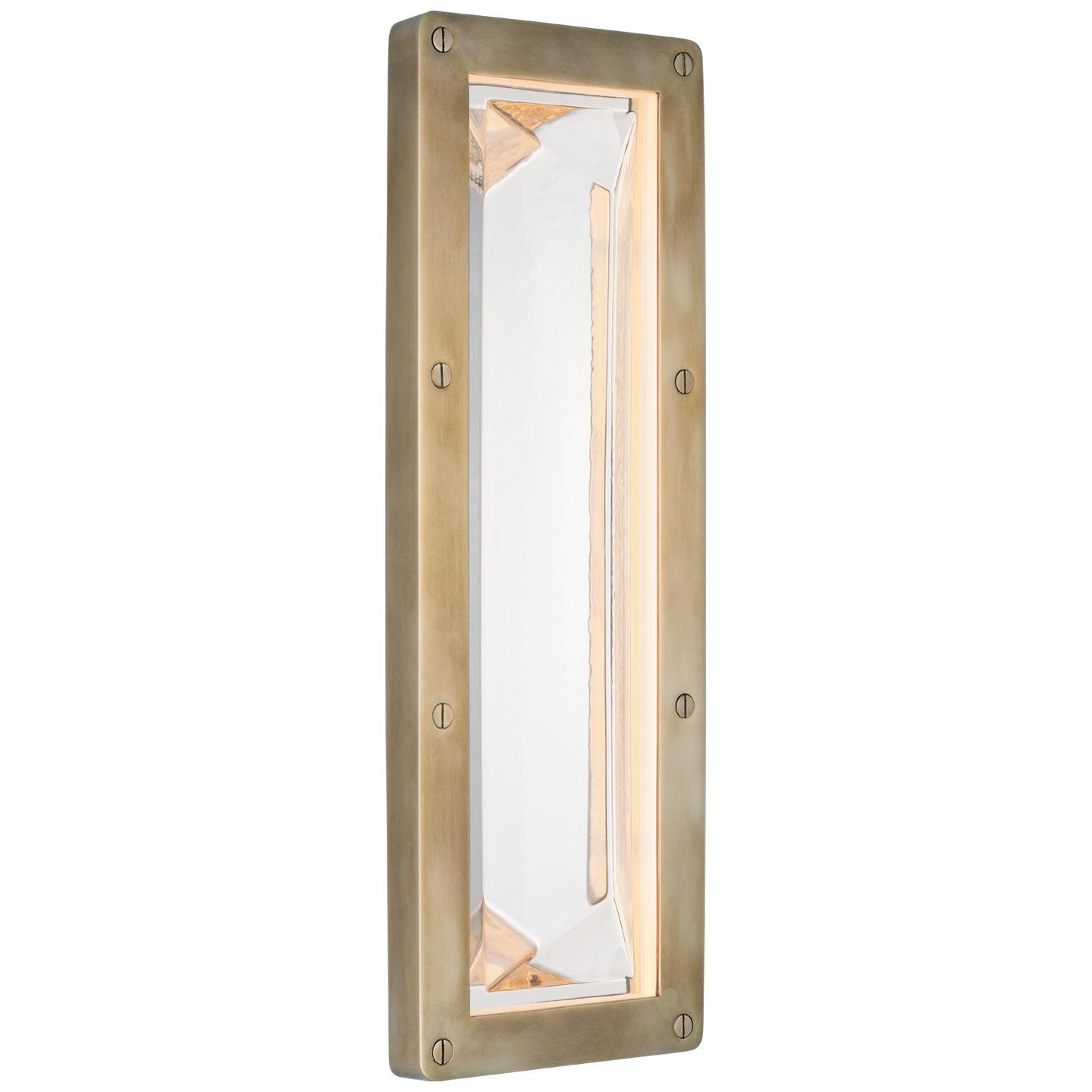 Rolland 16" Sconce in Natural Brass and Clear Glass