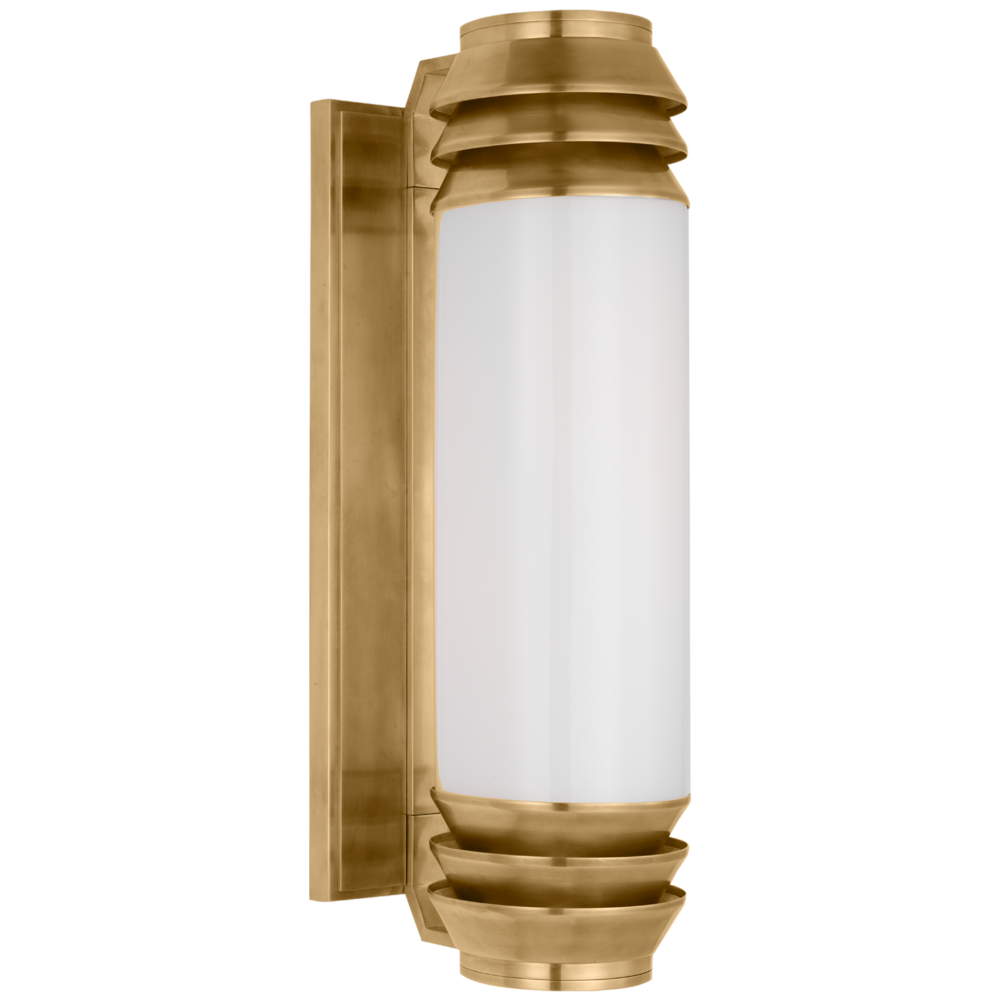 Chadwell 19" Sconce in Natural Brass with White Glass
