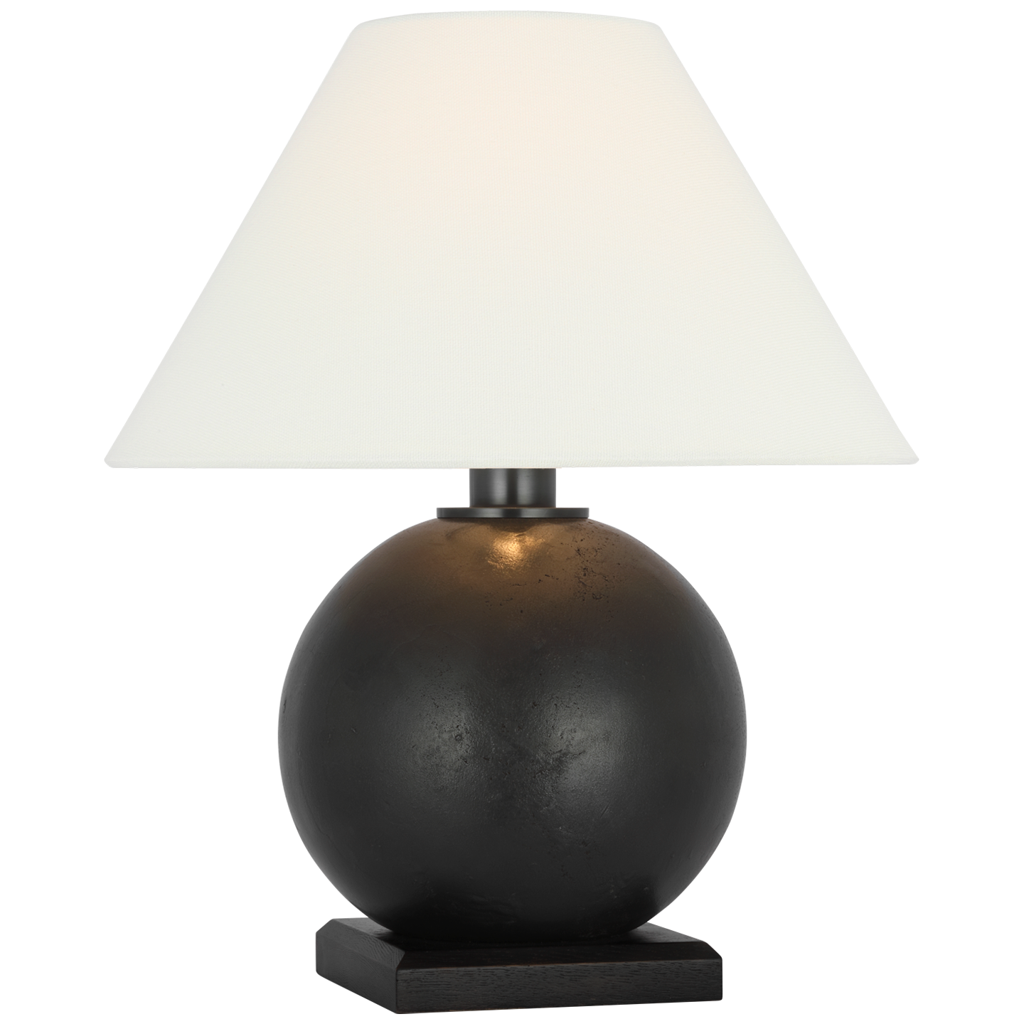 Hardwick 20" Table Lamp in Museum Bronze and Black Ebony with Linen Shade Open Box