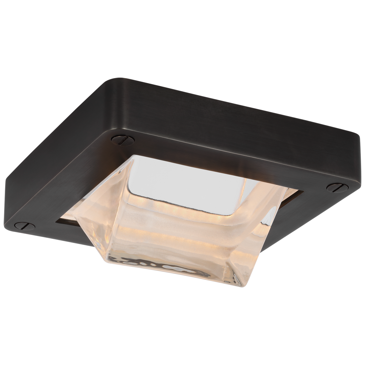 Rolland 5" Solitaire Flush Mount in Bronze and Clear Glass