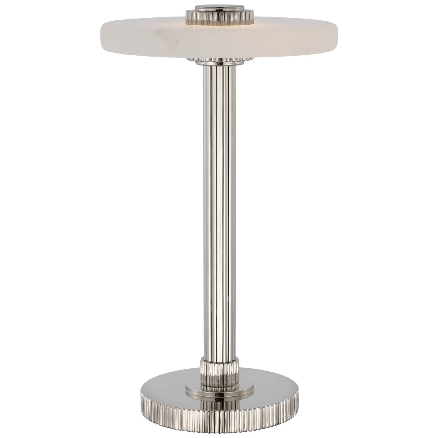 Aran 9" Rechargeable Accent Lamp in Polished Nickel and Alabaster