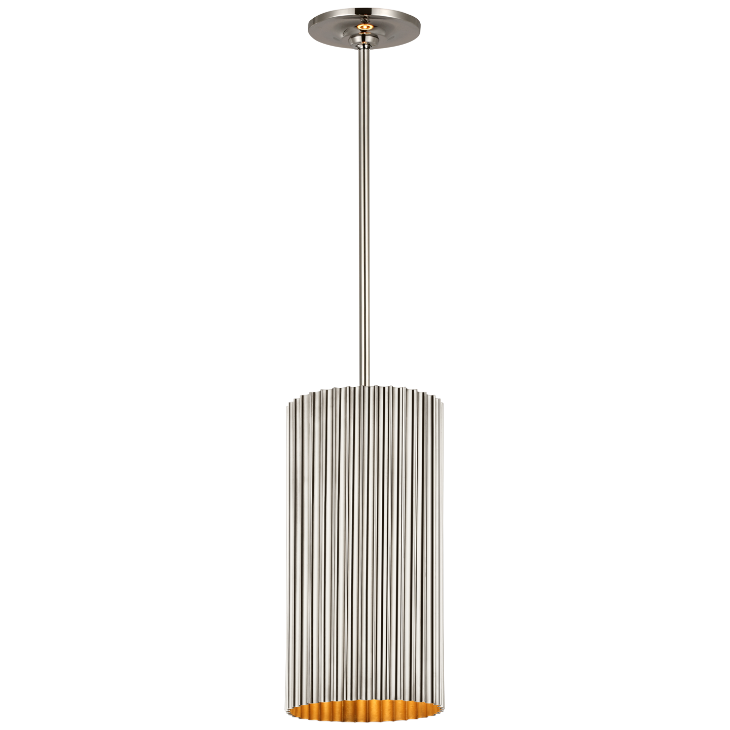 Rivers Small Fluted Pendant in Polished Nickel