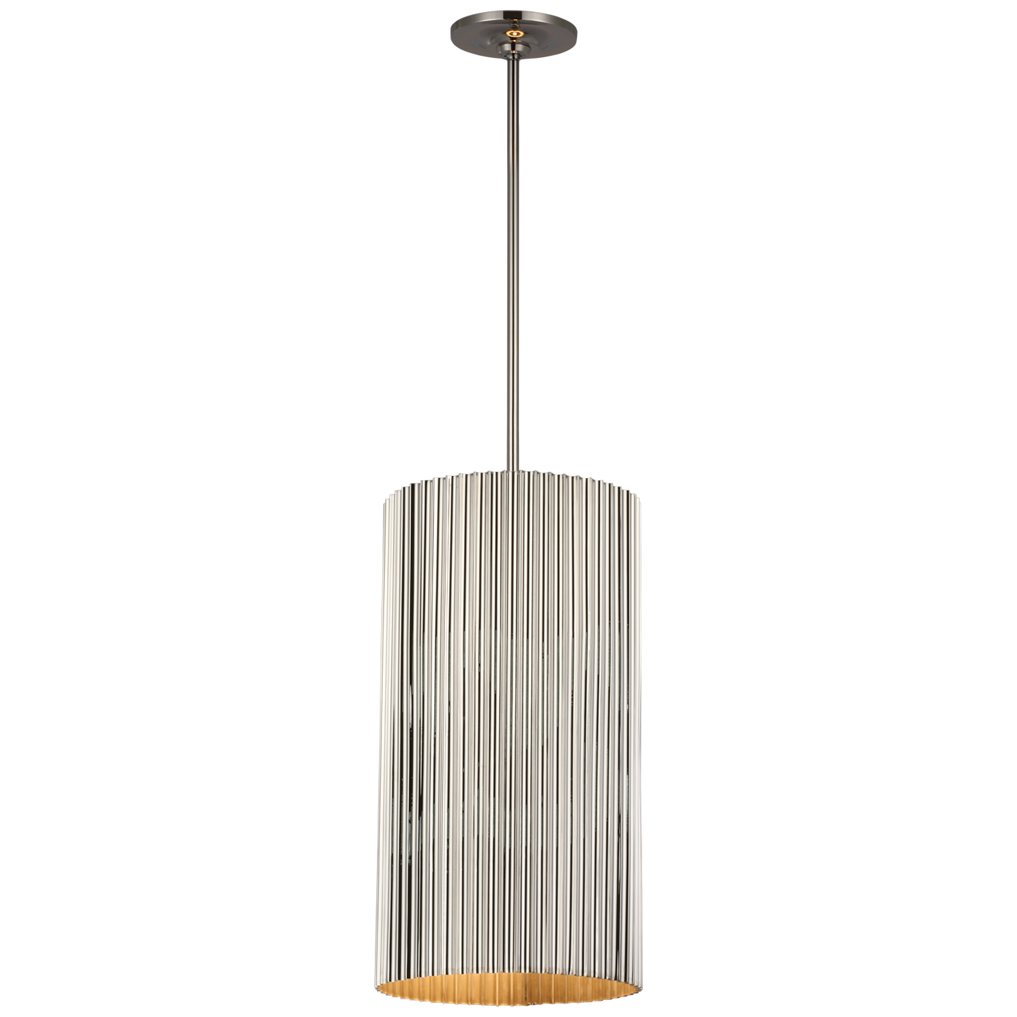 Rivers Medium Fluted Pendant in Polished Nickel