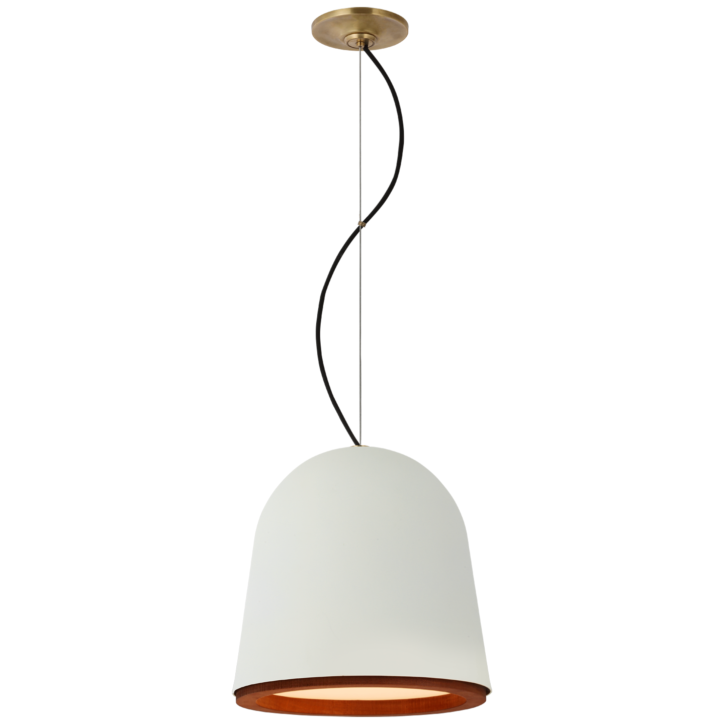 Murphy Small Pendant in Plaster White and Dark Teak