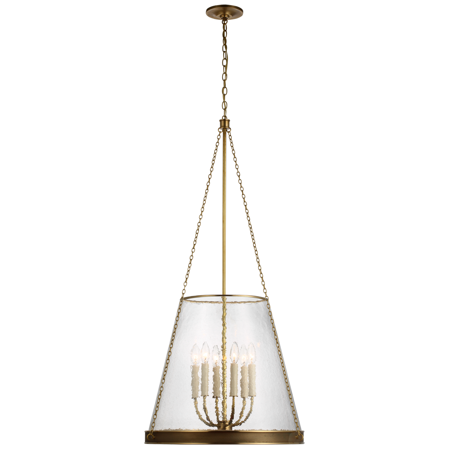 Reese 22" Pendant in Soft Brass with Clear Restoration Glass