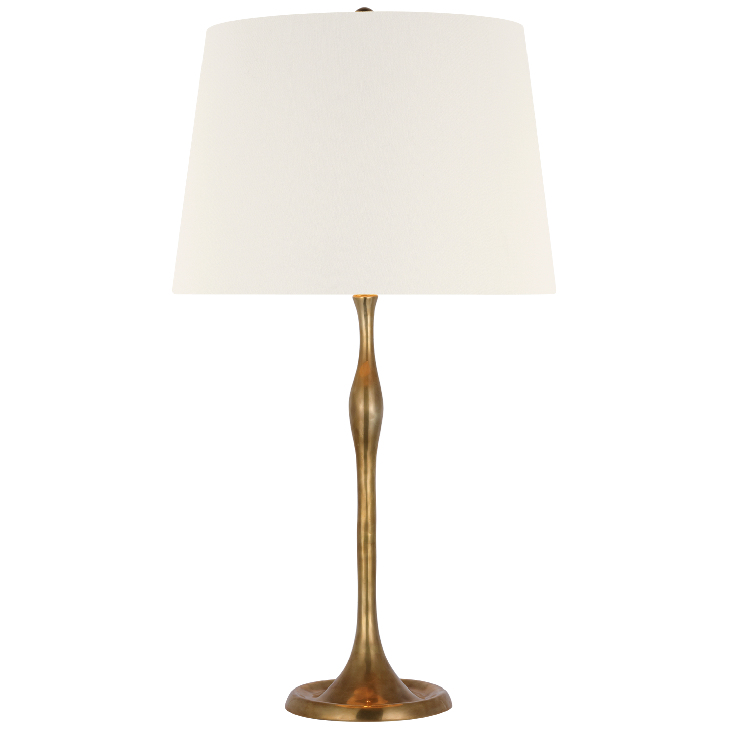 Romero Medium Table Lamp in Hand-Rubbed Antique Brass with 16" Linen Empire Shade