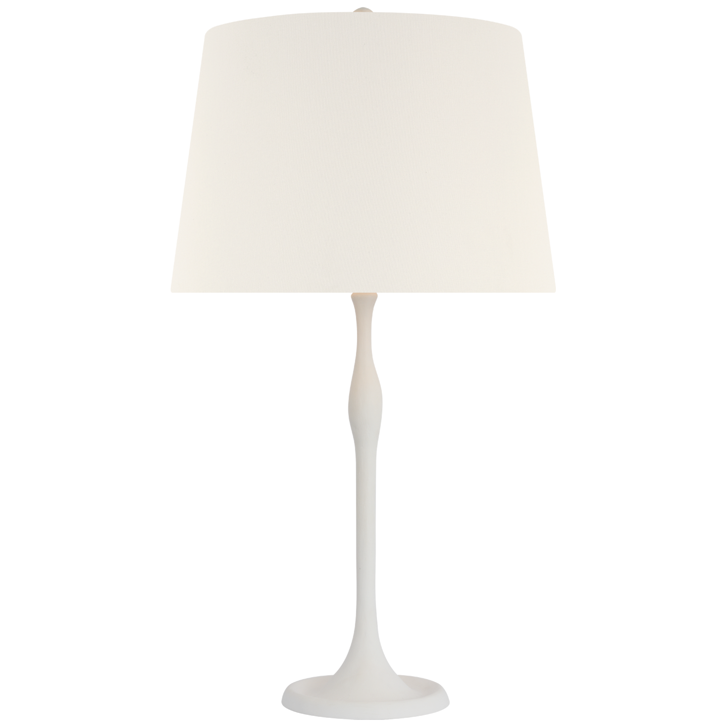 Romero Medium Table Lamp in Plaster White with 16" Linen Empire Shade
