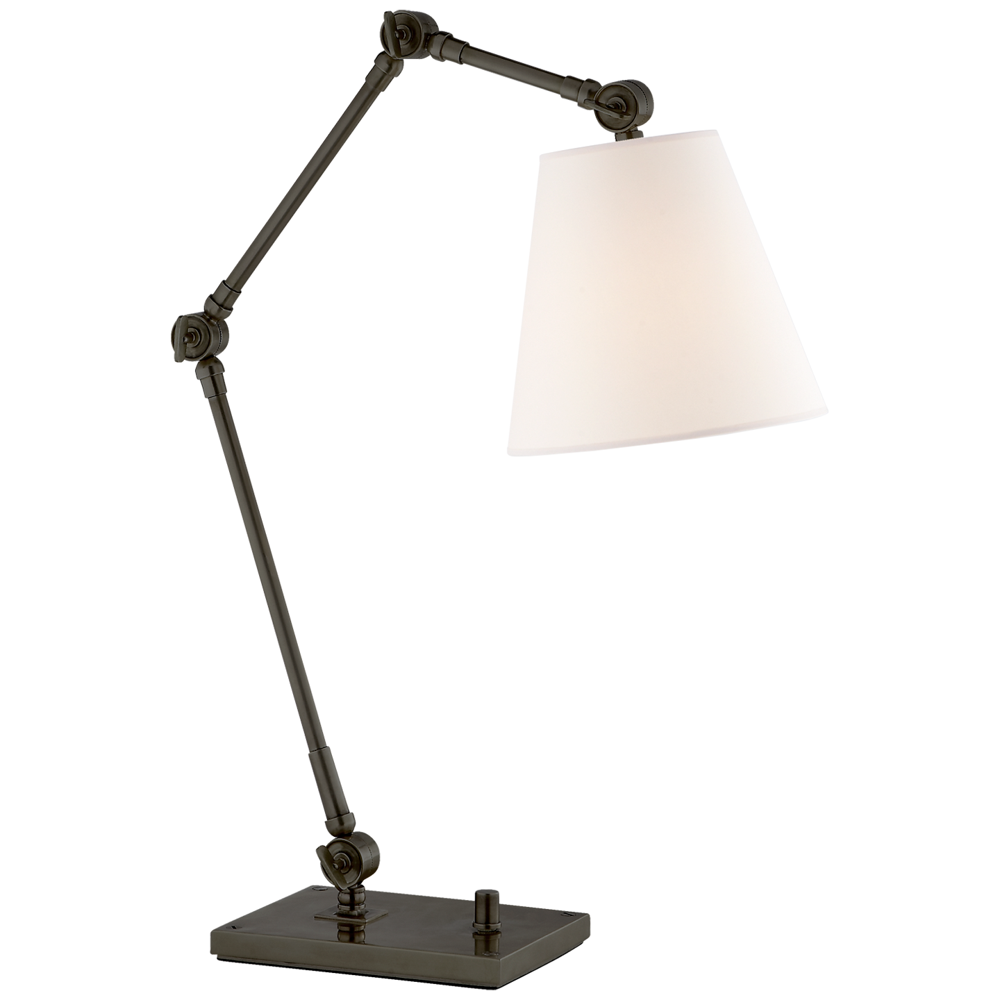 Graves Task Lamp in Bronze with Linen Shade