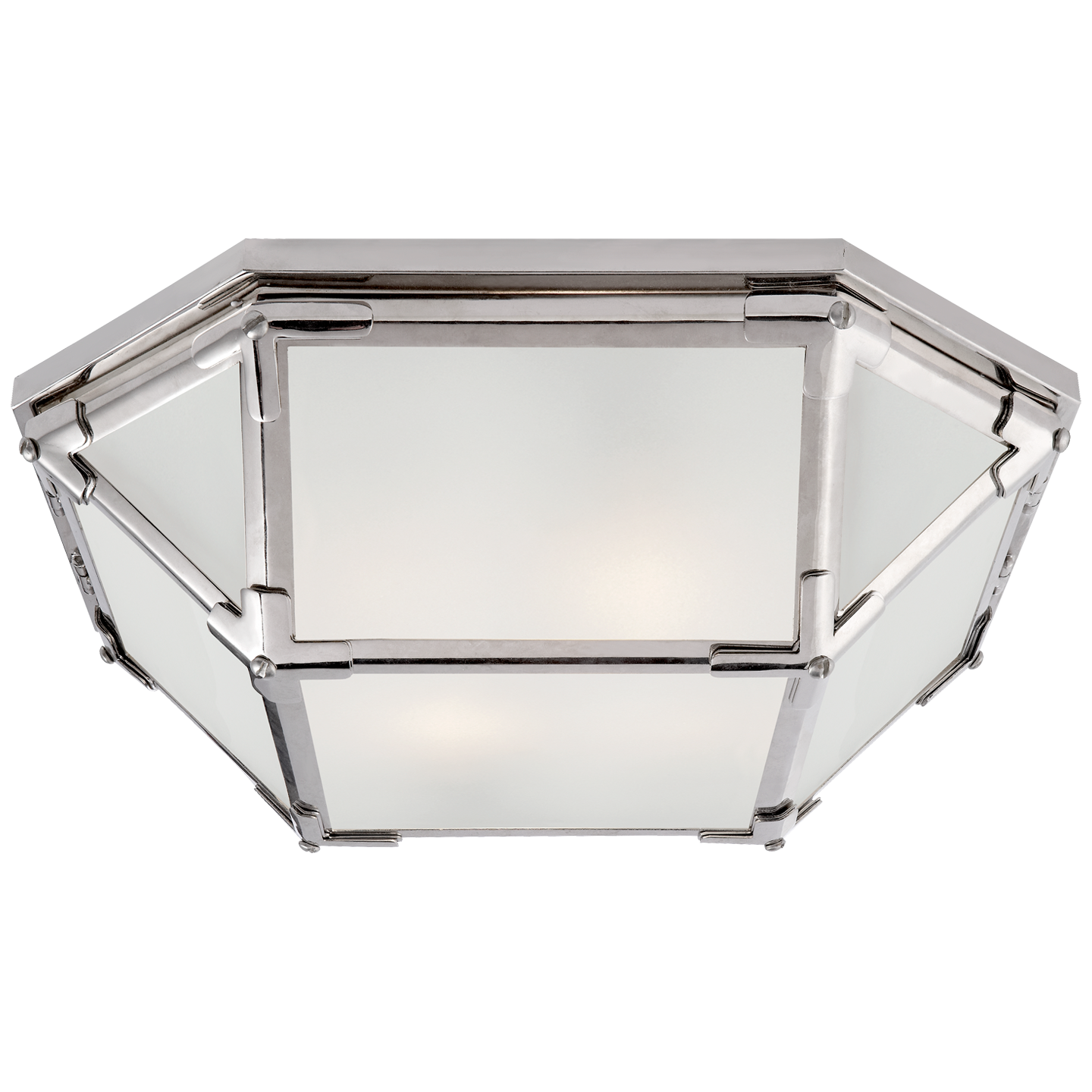 Morris Flush Mount in Polished Nickel with Frosted Glass