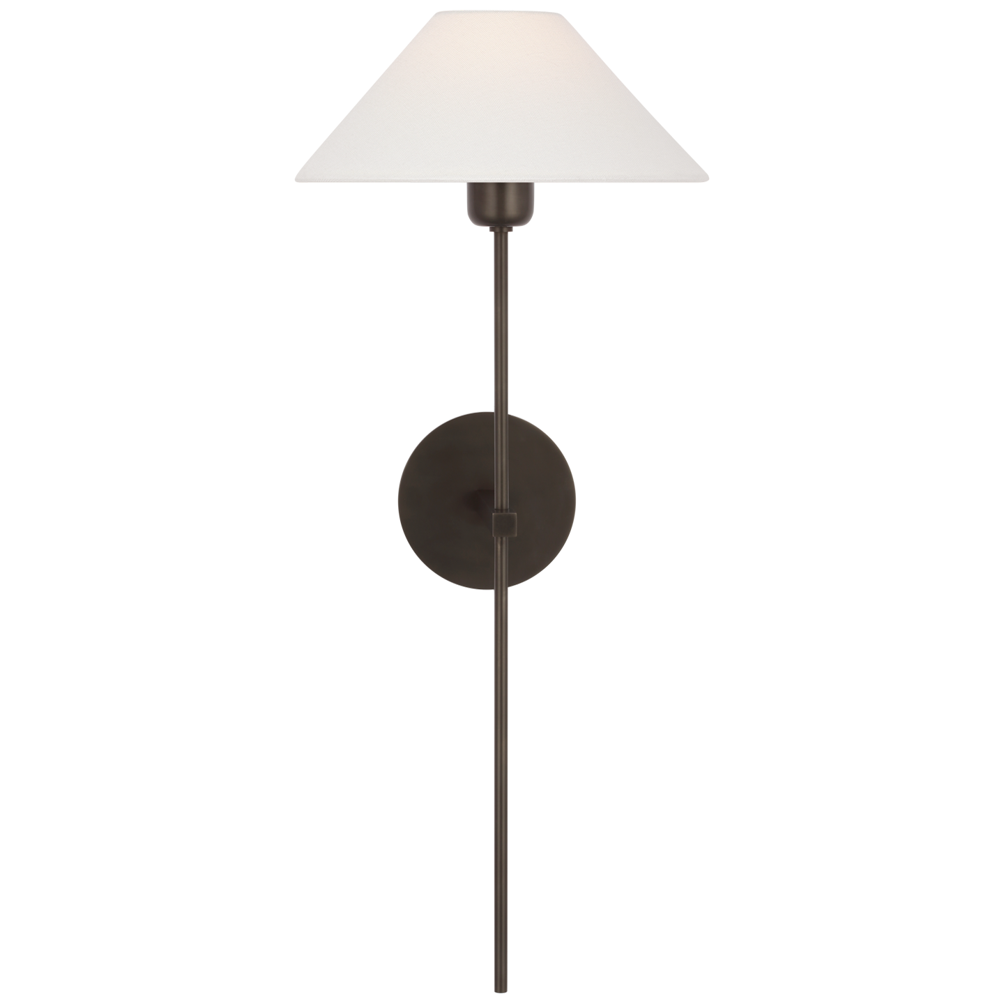 Hackney 25" Tail Sconce in Bronze with Linen Shade