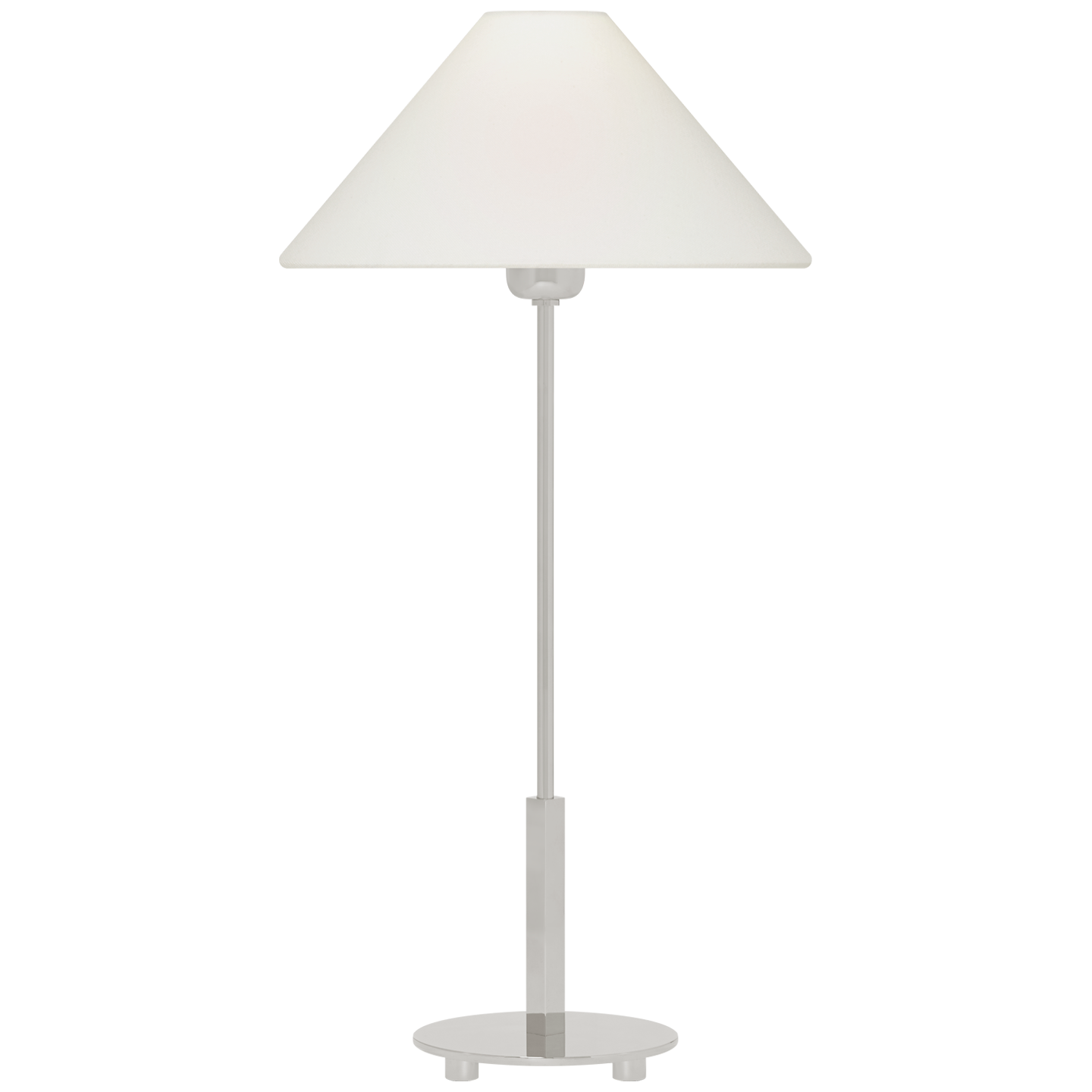 Hackney 24" Cordless Buffet Lamp in Polished Nickel with Linen Shade