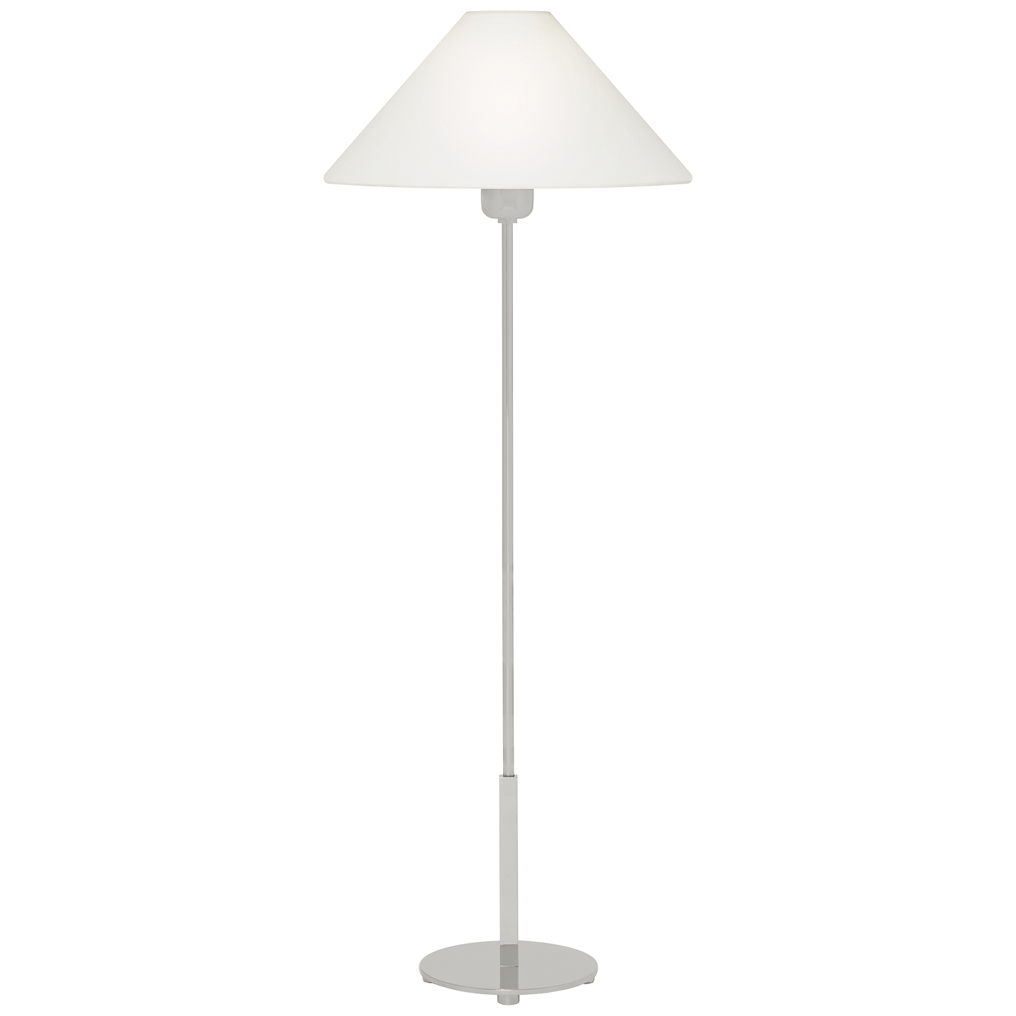 Hackney Buffet Lamp in Polished Nickel with Linen Shade