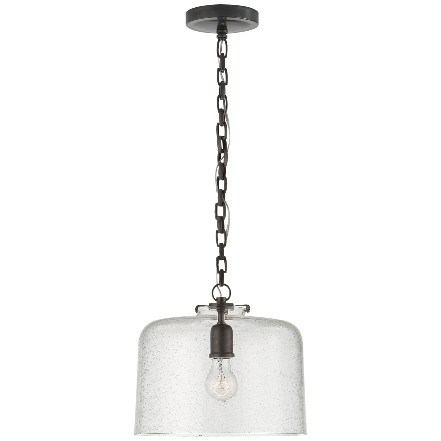 Katie Dome Pendant in Bronze with Seeded Glass