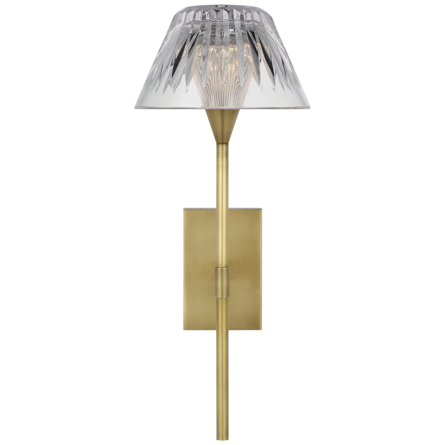 Blaze 14" Sconce in Natural Brass with Clear Crystal