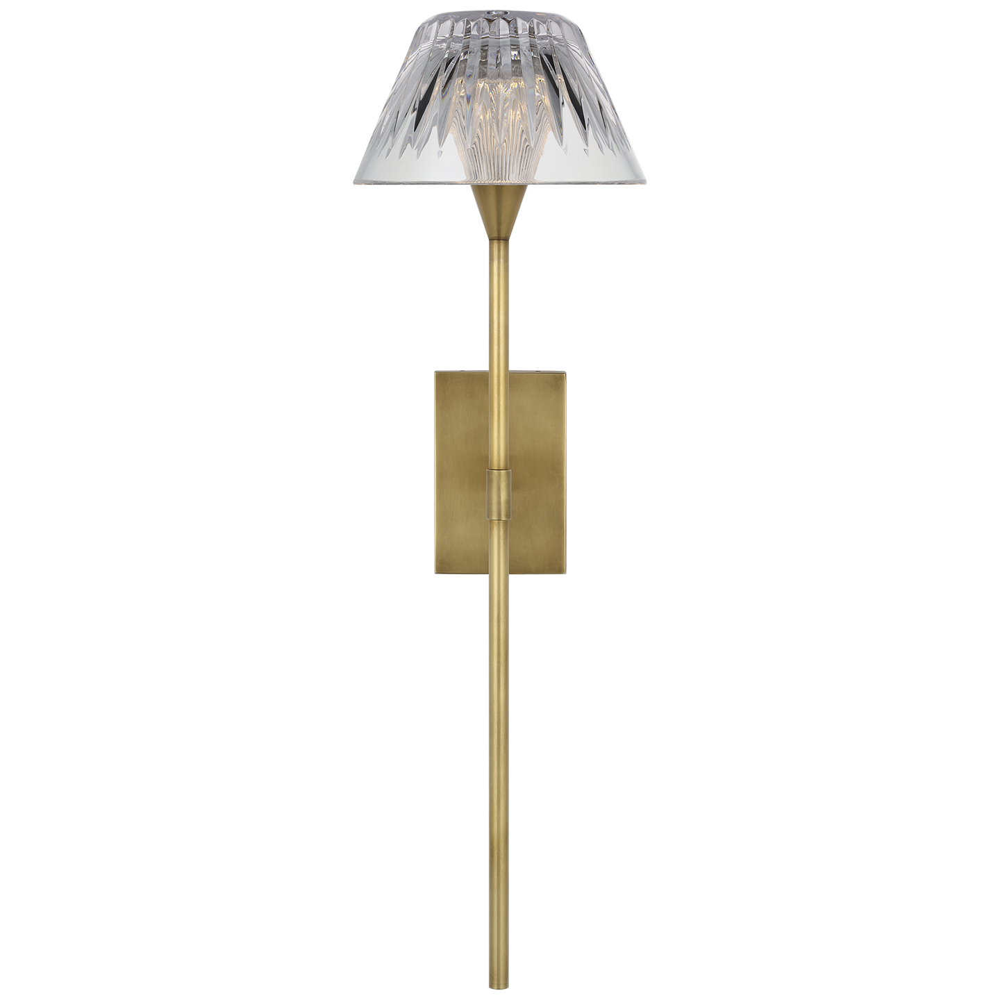 Blaze 19" Tail Sconce in Natural Brass with Clear Crystal