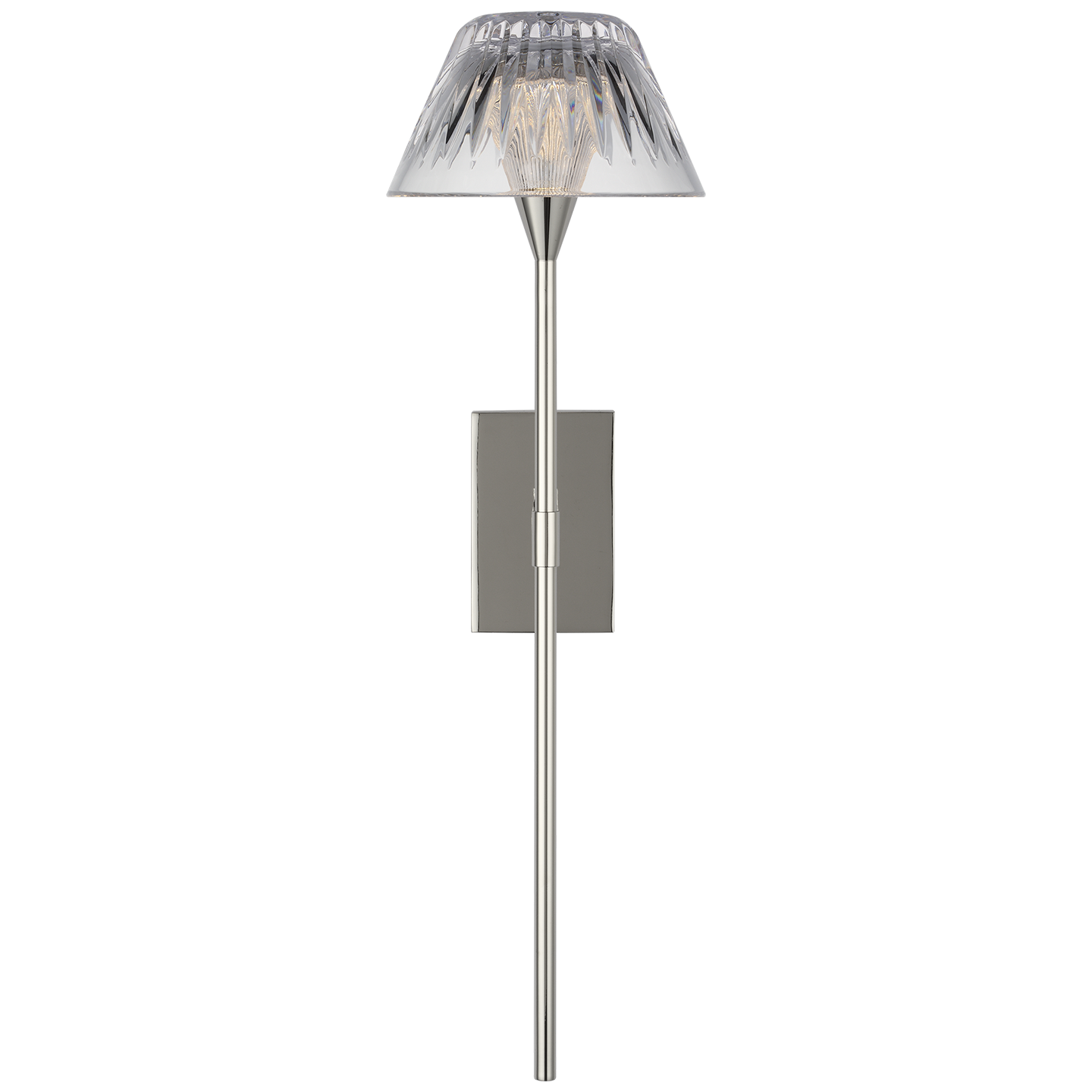 Blaze 19" Tail Sconce in Polished Nickel with Clear Crystal