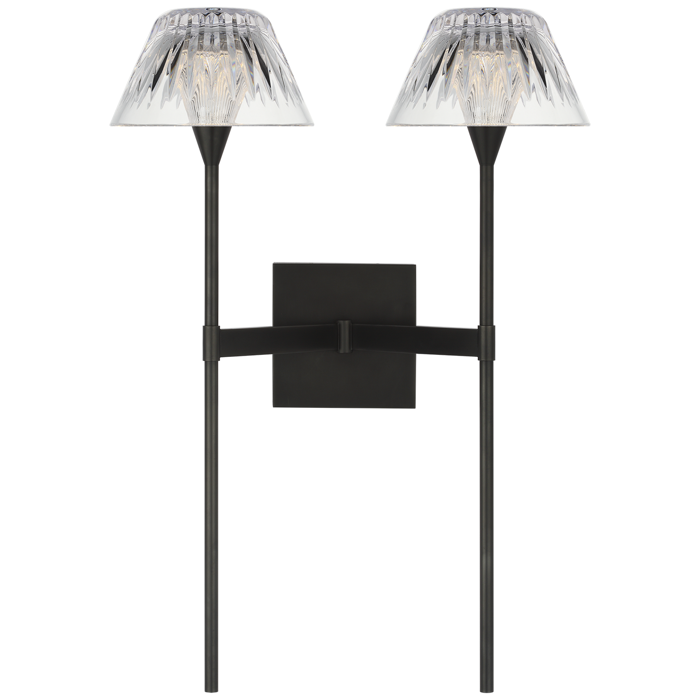 Blaze 19" 2 Light Tail Sconce in Bronze with Clear Crystal