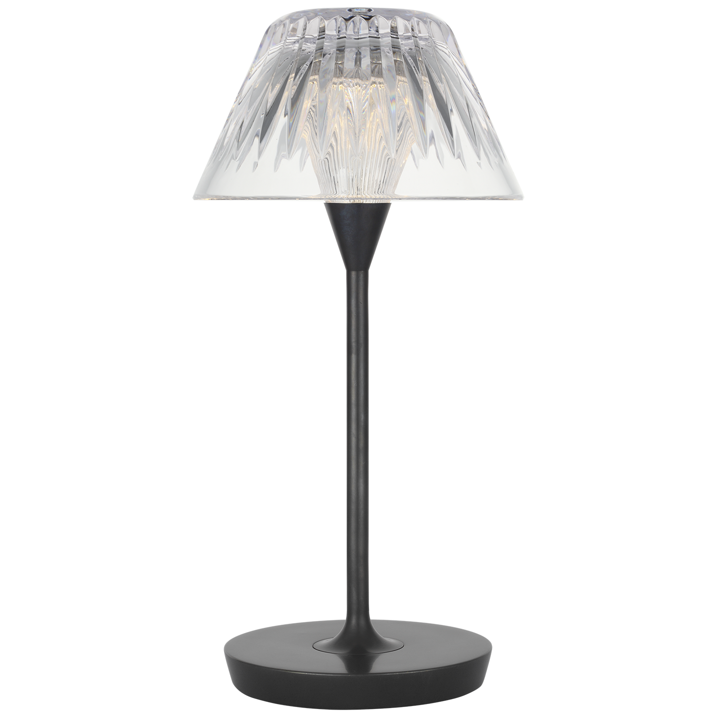 Blaze 12" Rechargeable Table Lamp in Bronze with Clear Crystal