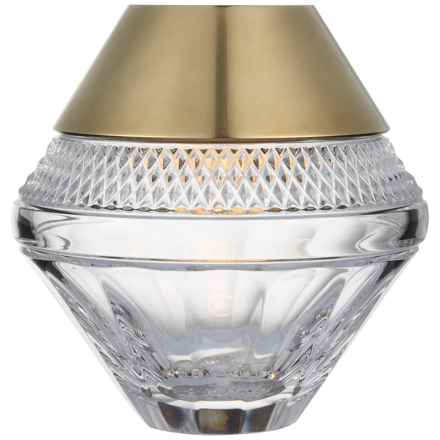 Copper Coast 5" Rechargeable Accent Lamp in Natural Brass with Clear Crystal