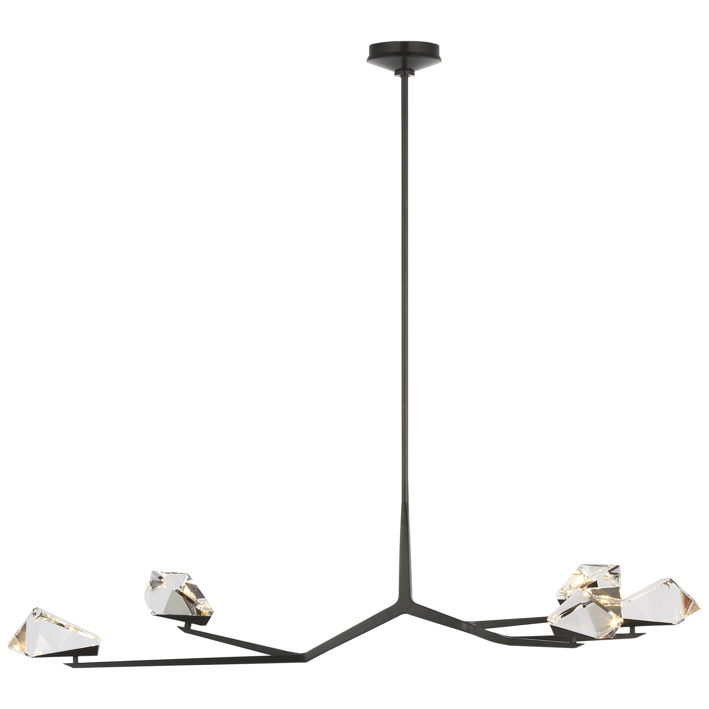 Carraig 52" 5 Light Chandelier in Bronze with Clear Crystal
