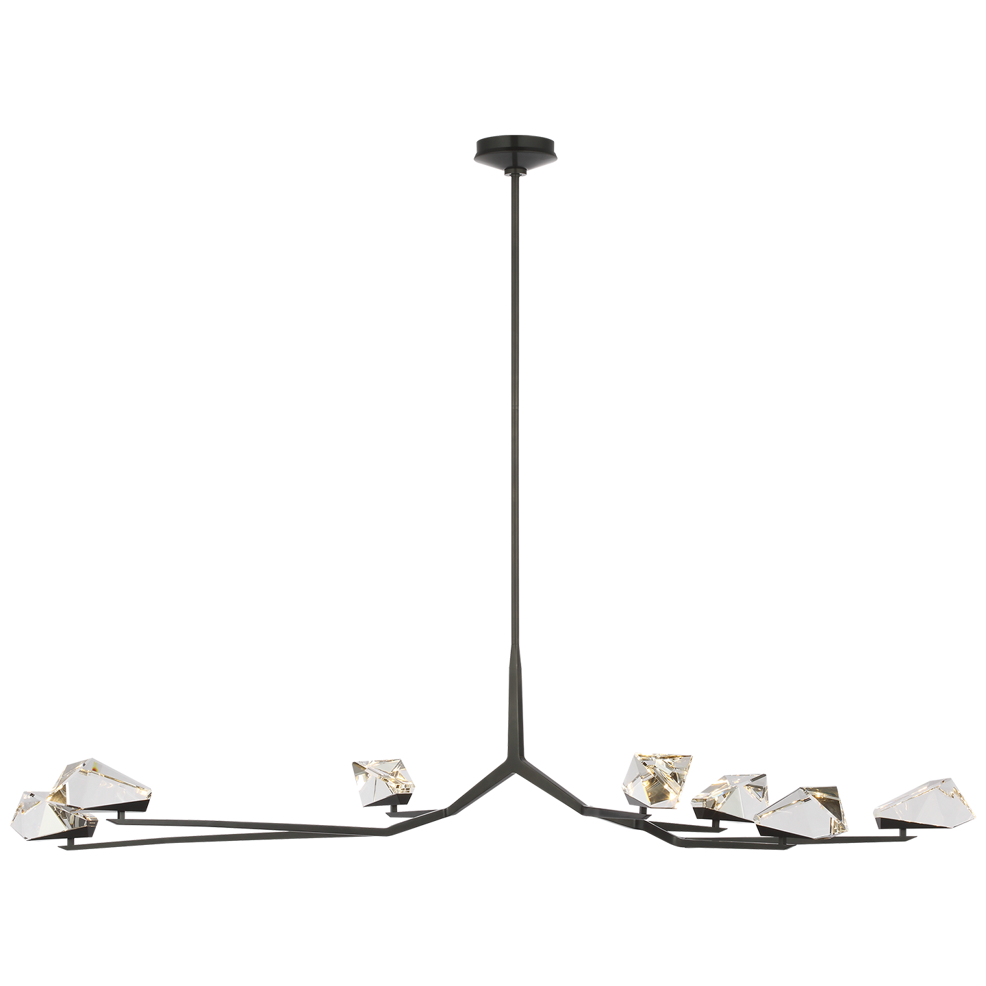 Carraig 63" 7 Light Chandelier in Bronze with Clear Crystal